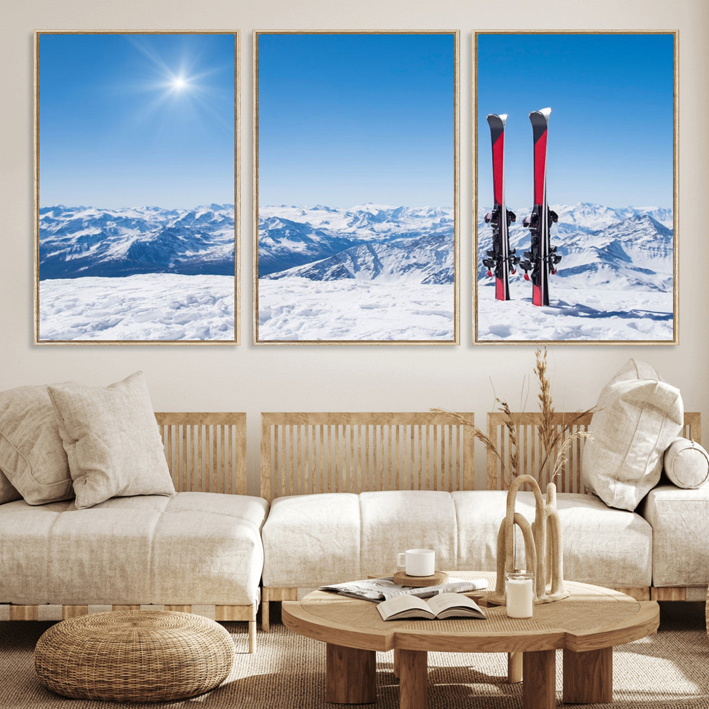 47452-MGV-FC-60X30-3P_Natural-Ski Season Snow Wall Art Canvas Print