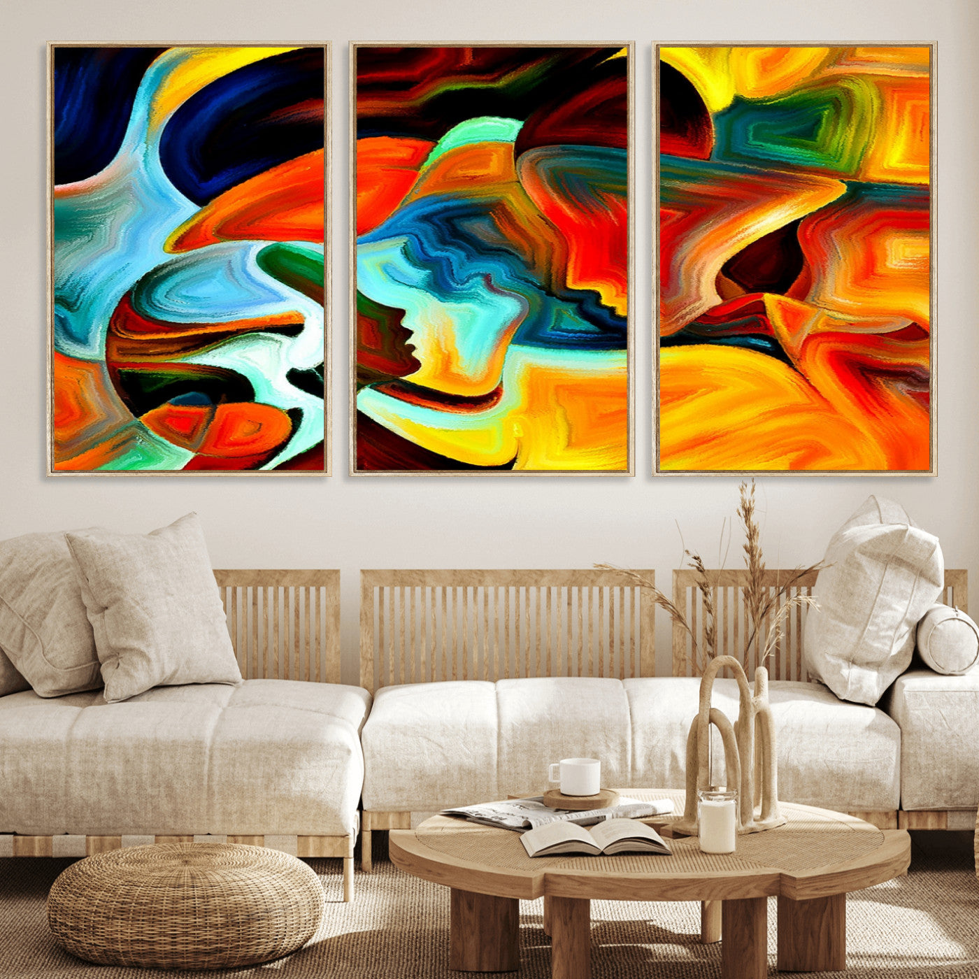 70242-MGV-FC-60X30-3P_Natural-Human Love Figures Abstract Wall Art Canvas Print