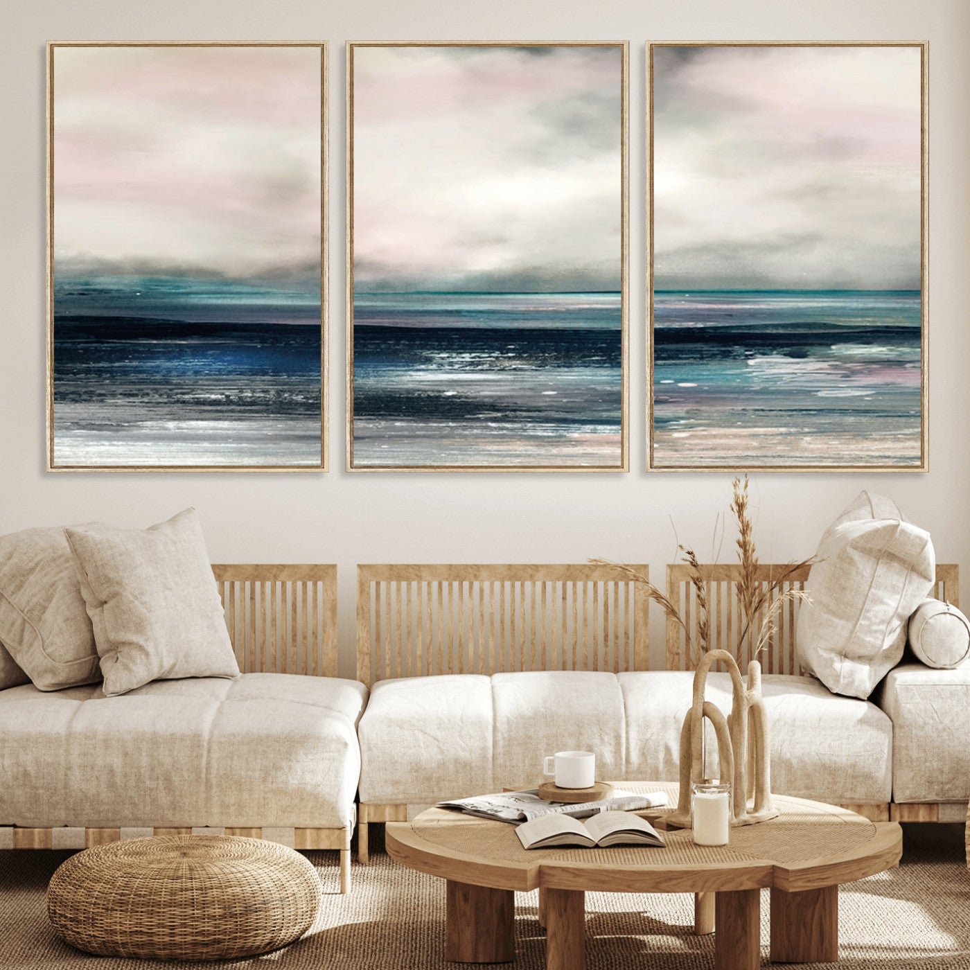 63797-MGV-FC-60X30-3P_Natural-Contemporary Abstract Wall Art Canvas Print