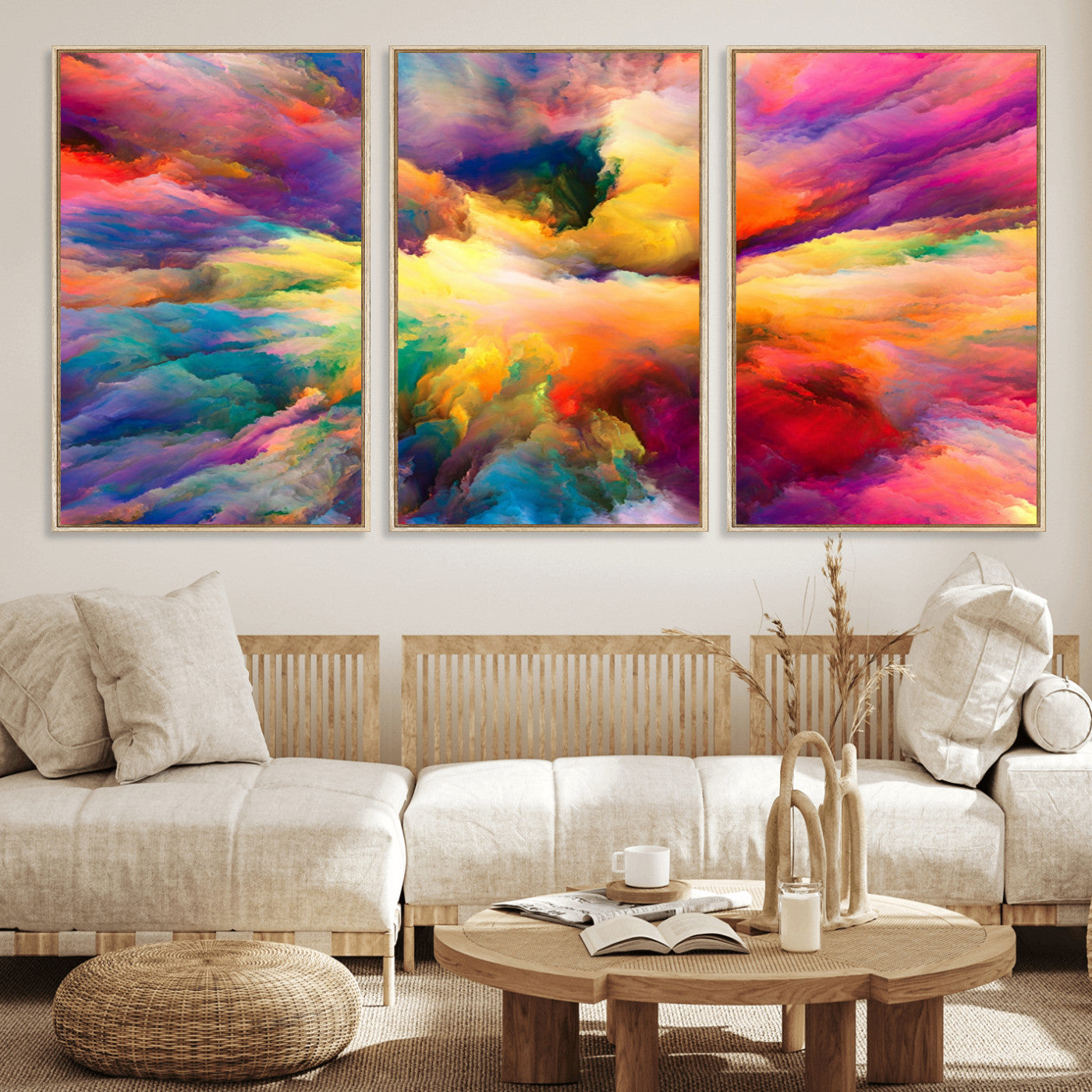 61038-MGV-FC-60X30-3P_Natural-Blazing Vibrant Colors Cloud Wall Art Canvas Print