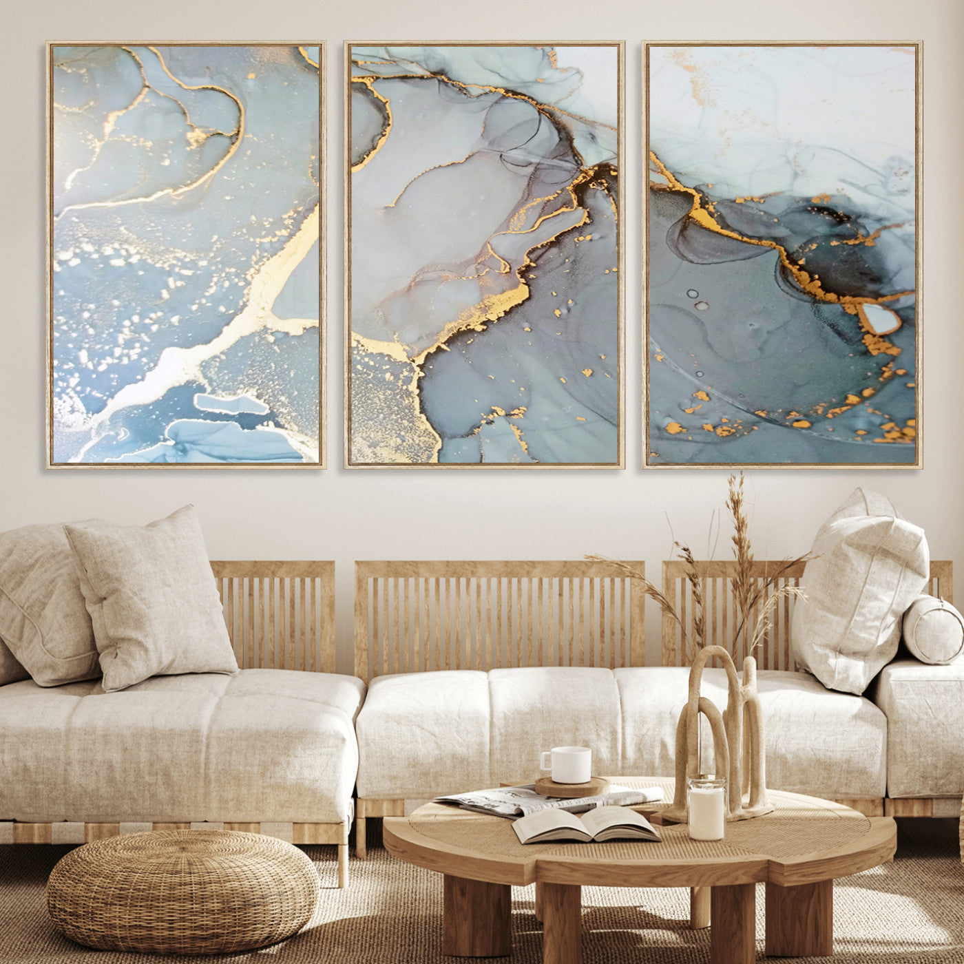 86878-MGV-FC-60X30-3P_Natural-Large Abstract Marble Wall Art Canvas Print for Living Room and Farmhouse Decor