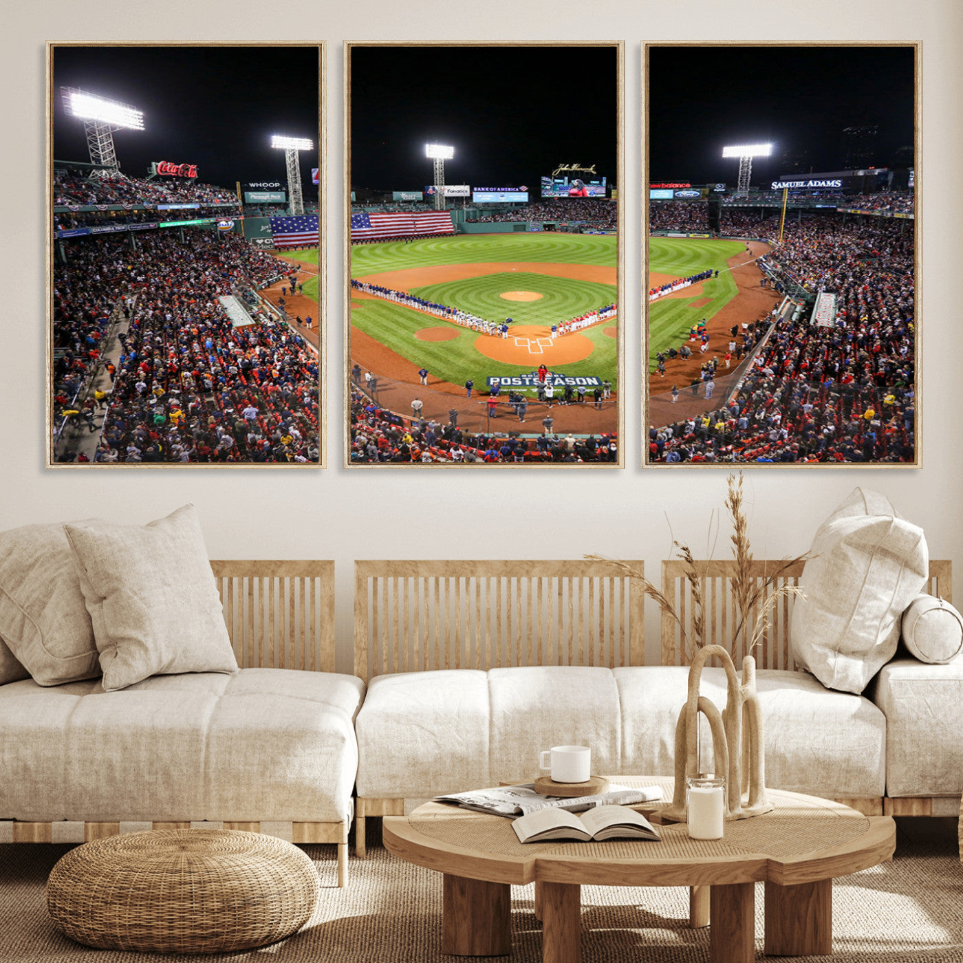 47365-MGV-FC-60X30-3P_Natural-Fenway Park Wall Art Canvas Print | Large Baseball Stadium Canvas Print for Boston Red Sox Fans |