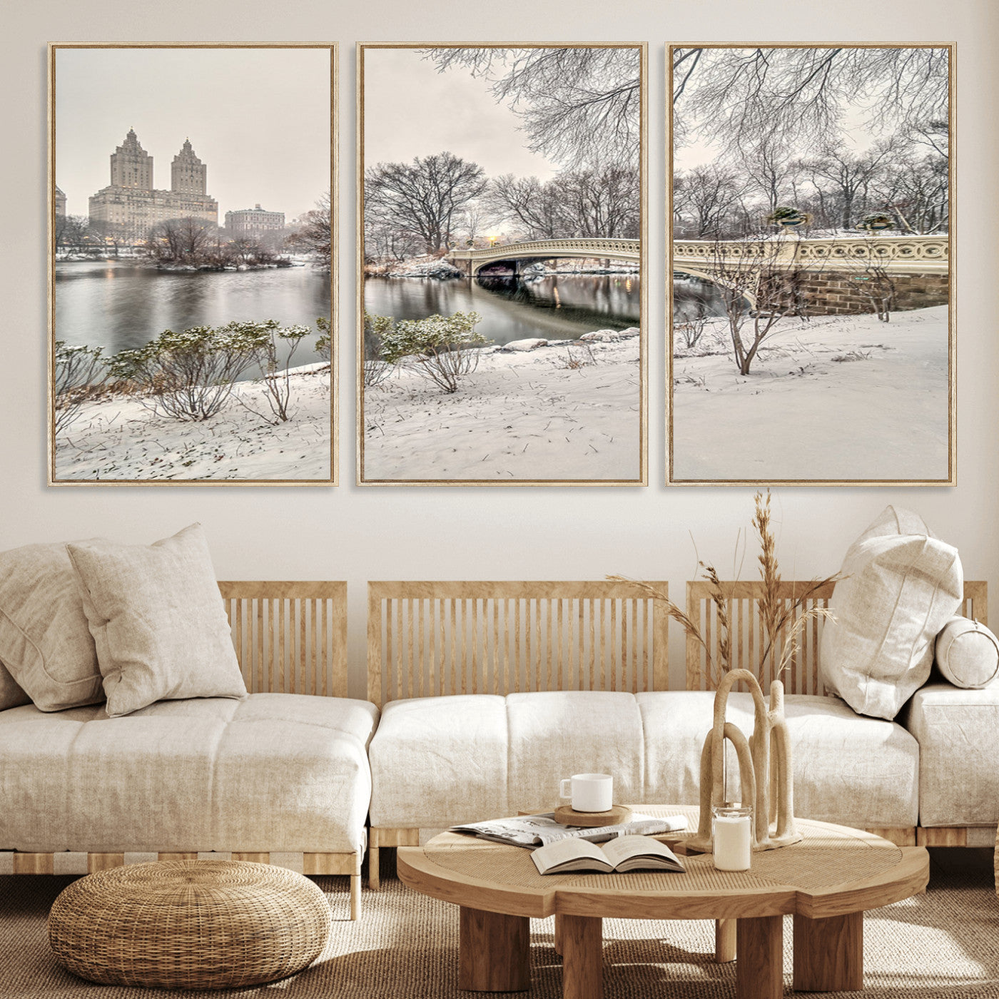 60292-MGV-FC-60X30-3P_Natural-The Bow Bridge in Central Park Canvas, The Bow Bridge Canvas Print