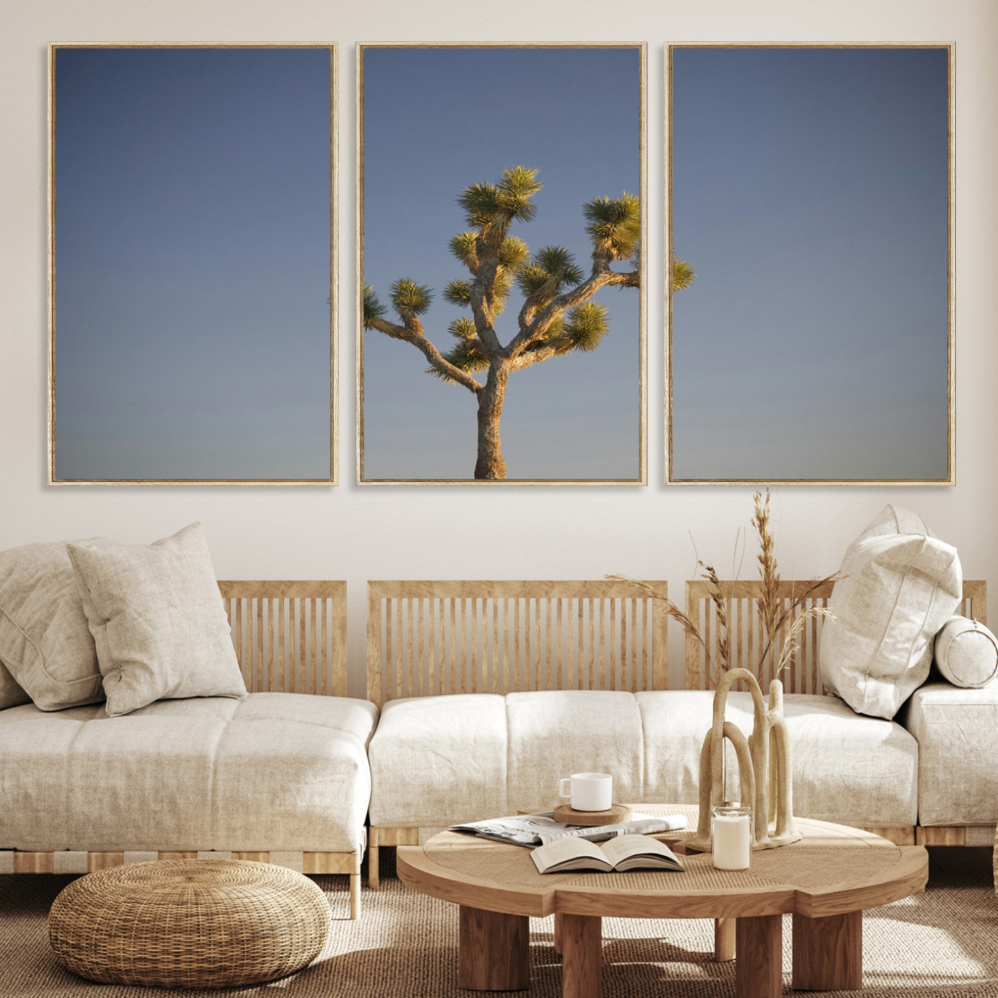 54552043-MGV-CV-36X24-Joshua Tree Wall Art Canvas Print – Framed Southwestern Desert Landscape Scene Natural Rustic Artwork for Home Office