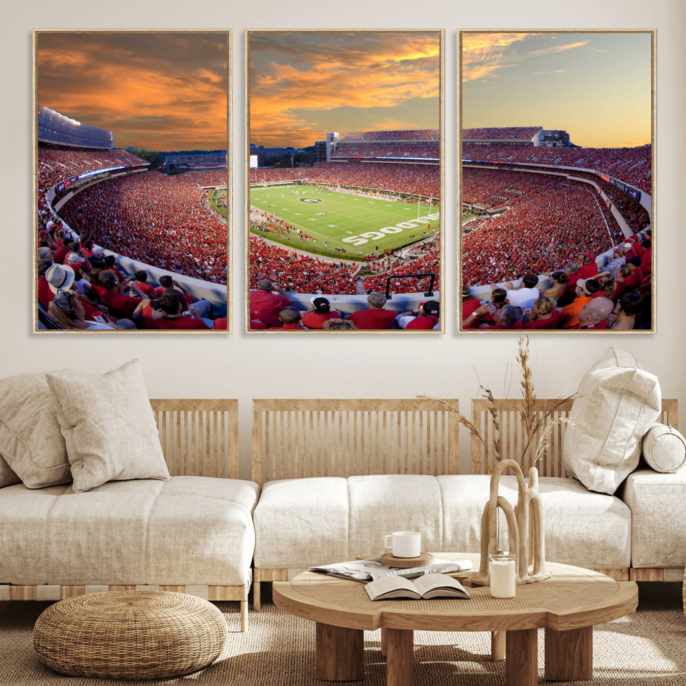 73680988-MGV-FC-60X30-3P - Dooley Stadium Wall Art, Sports Arena Canvas Print, Dooley Field Sanford Stadium Artwork for Home, Office