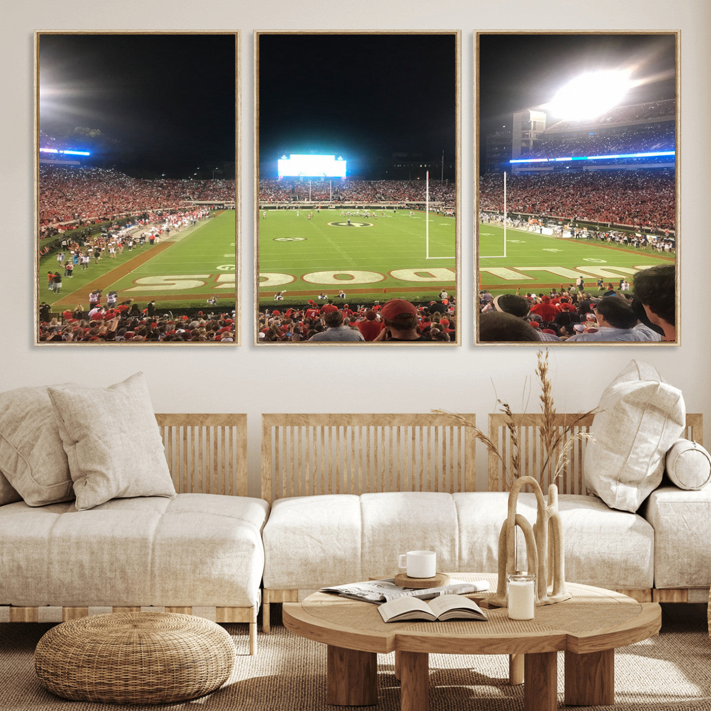 16230786-MGV-FC-60X30-3P - Dooley Stadium Wall Art, Sports Arena Panoramic Canvas Print, Modern Stadium Landscape Artwork for Home, Office