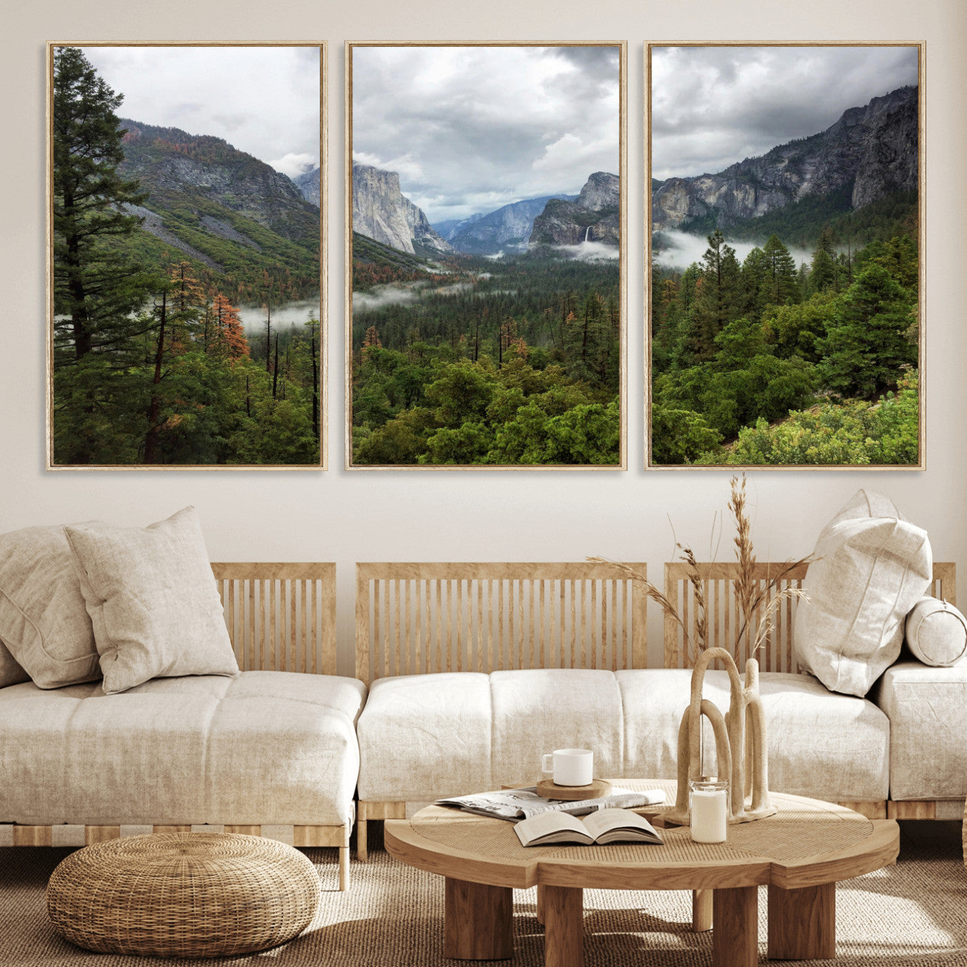 46168759-MGV-CV-36X24 - Yosemite Valley Wall Art Canvas Print, El Capitan Mountain Landscape Nature Wall Decor