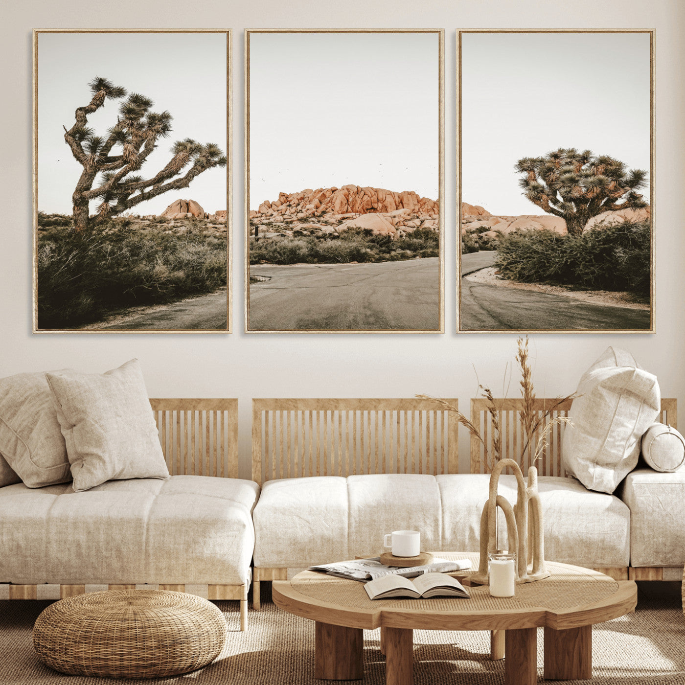 97248544-MGV-CV-36X24 - Joshua Tree Desert Wall Art Canvas Print, Minimal Southwestern Landscape Nature Wall Decor for Modern and Boho Interiors