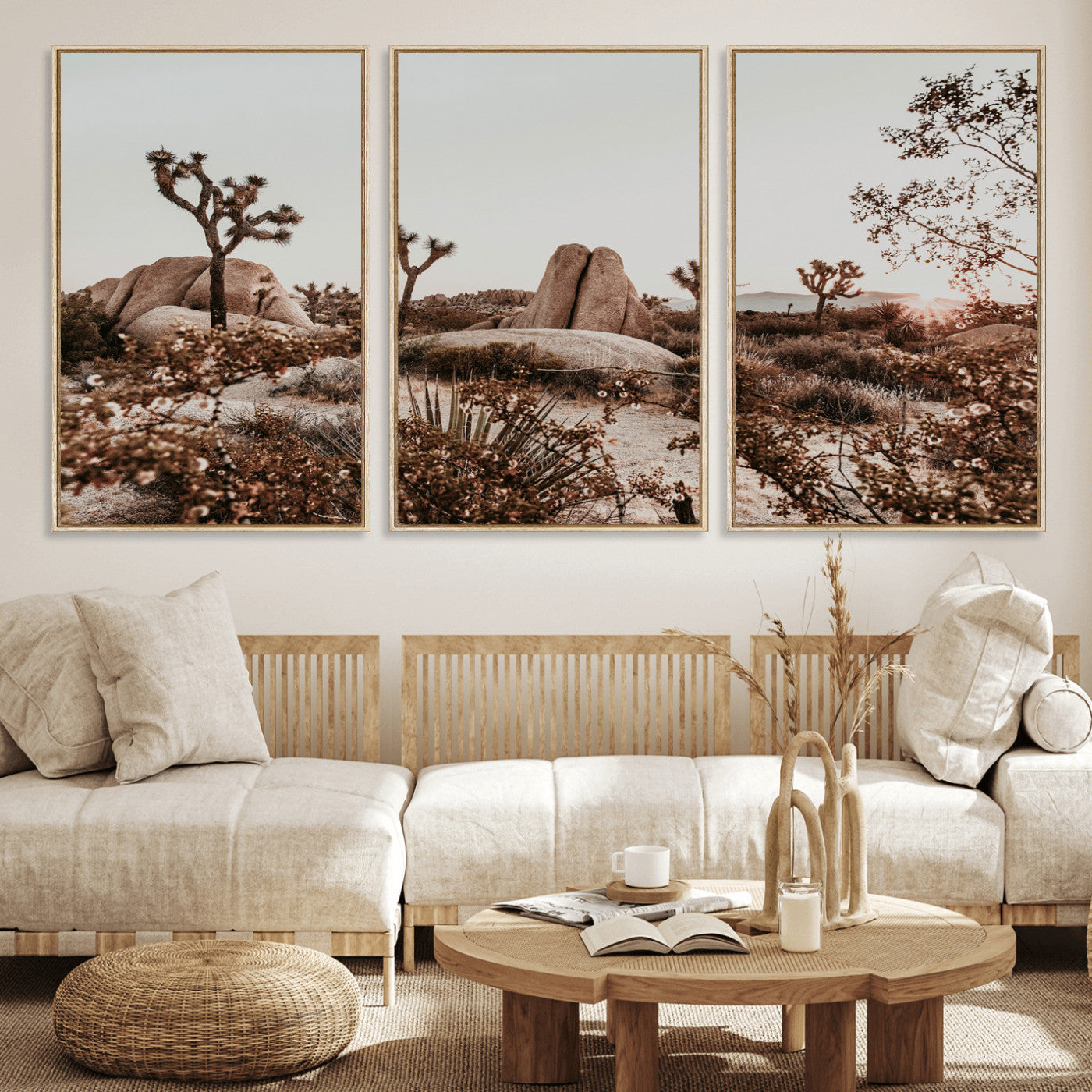 75778944-MGV-CV-36X24 - Joshua Tree Desert Canvas Wall Art Print - Desert Landscape Photography, Boho Southwest Wall Decor, Nature Canvas - Ready to Hang