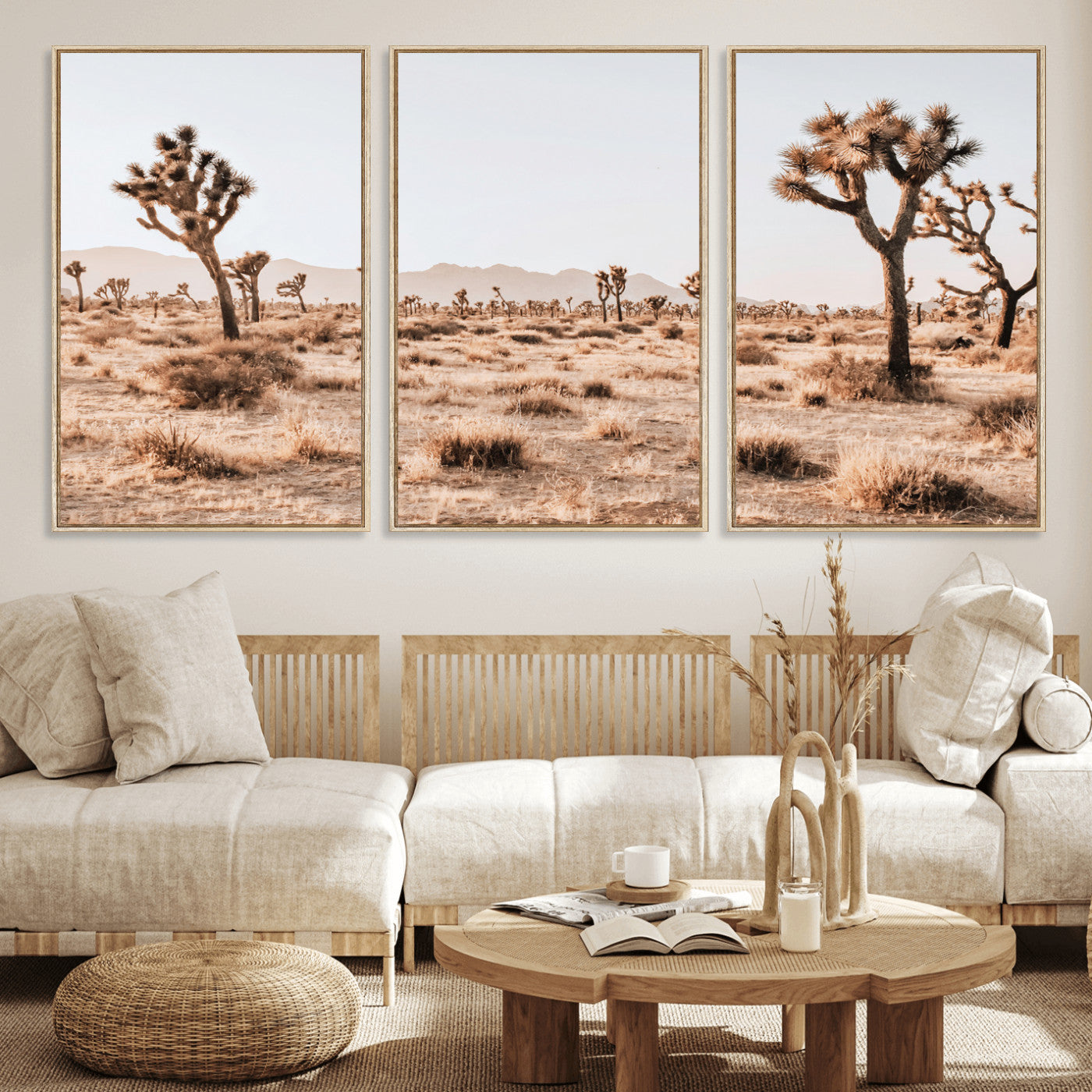 33549408-MGV-CV-36X24 - Joshua Tree Desert Canvas Wall Art Print, Desert Landscape Photography, Boho Southwest Wall Decor, Nature Canvas, Ready to Hang