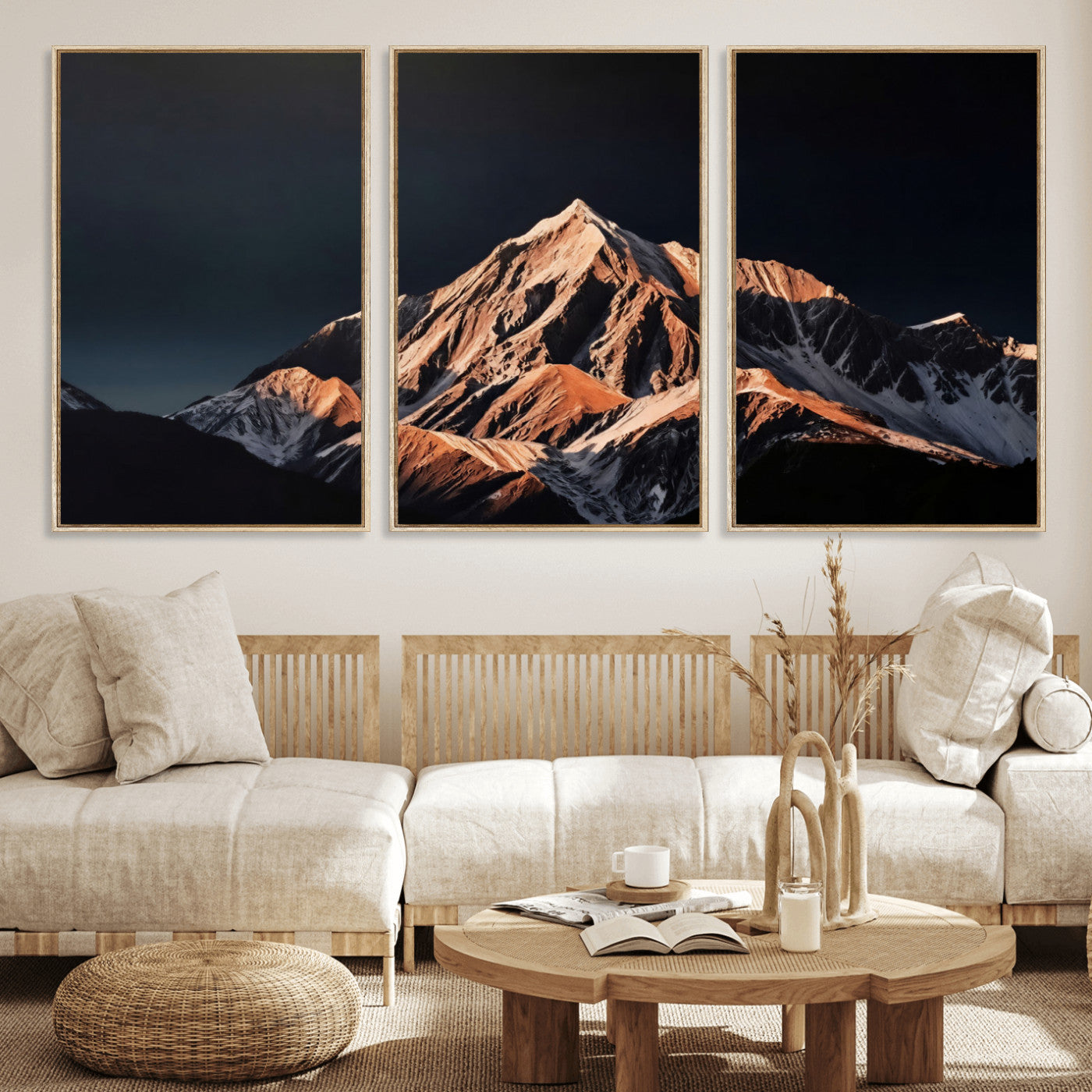 10196184-MGV-CV-36X24 - Snow Mountain Wall Art Canvas Print for Living Room Decor