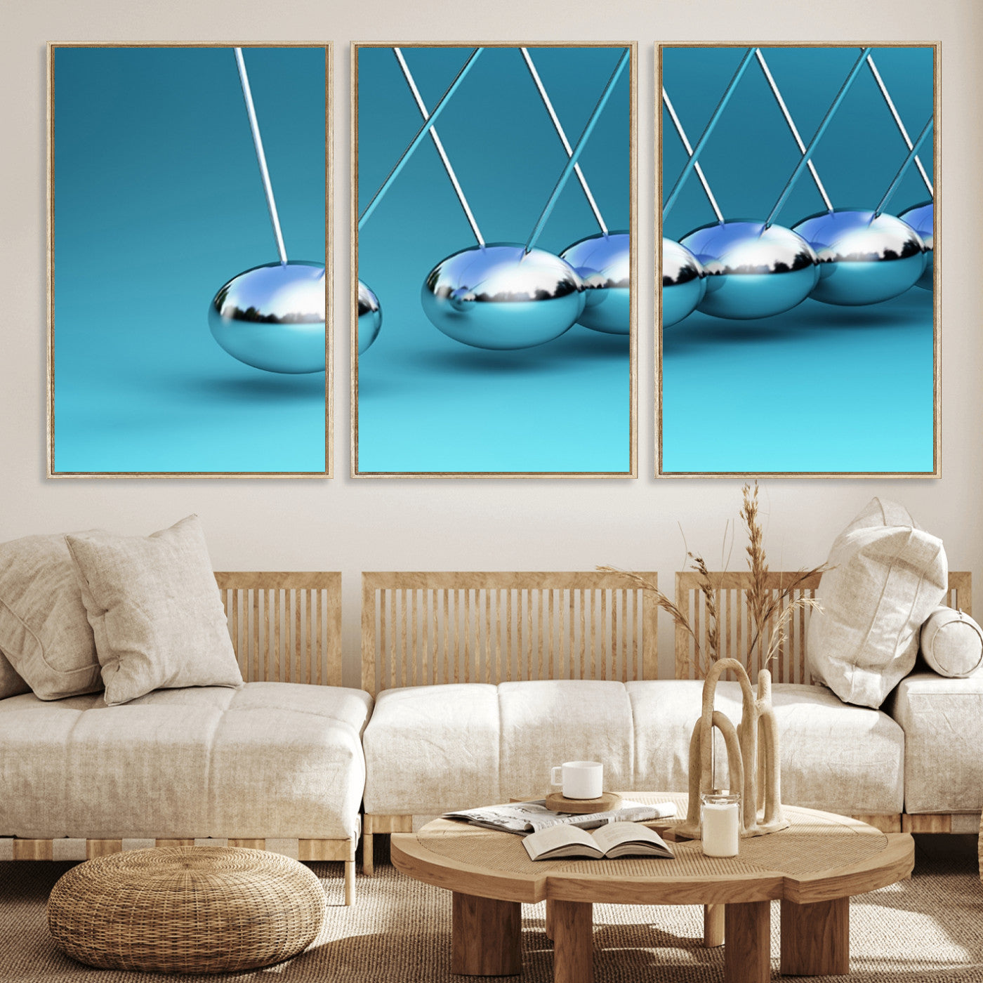 89467-MGV-FC-60X30-3P_Natural-Newton Wall Art Canvas Print