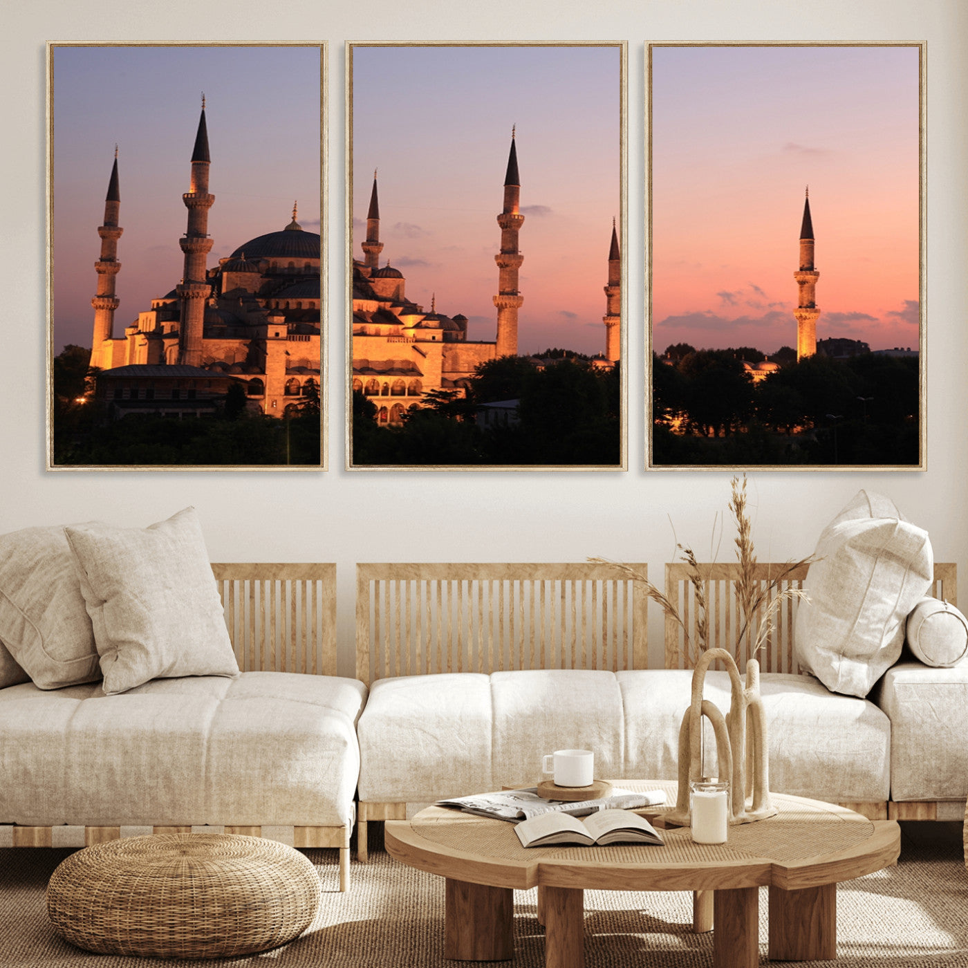 84360-MGV-FC-60X30-3P_Natural-Wall Art Turkey Istanbul Skyline Canvas Print