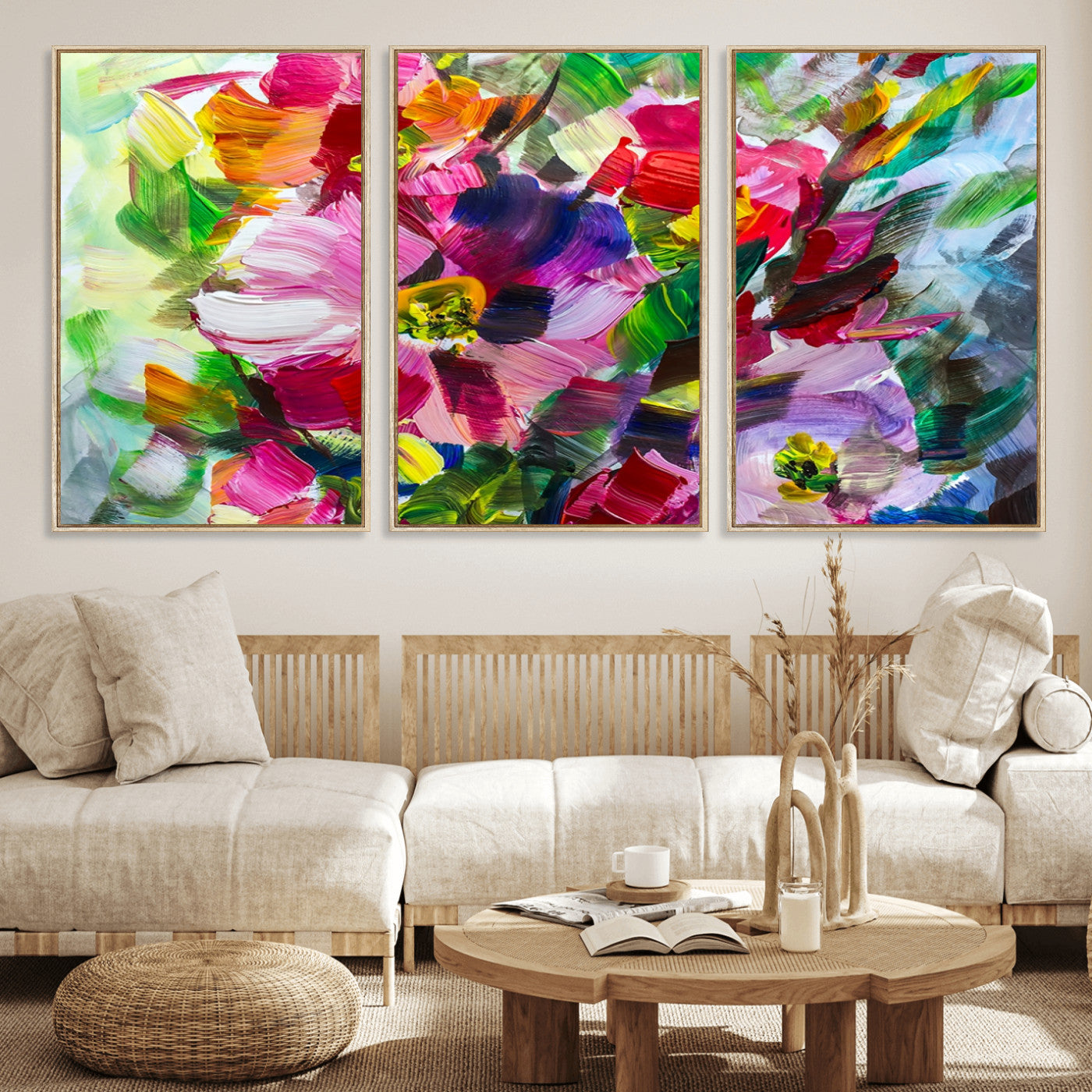 75768-MGV-FC-60X30-3P_Natural-Oil Flower Abstract Canvas Print