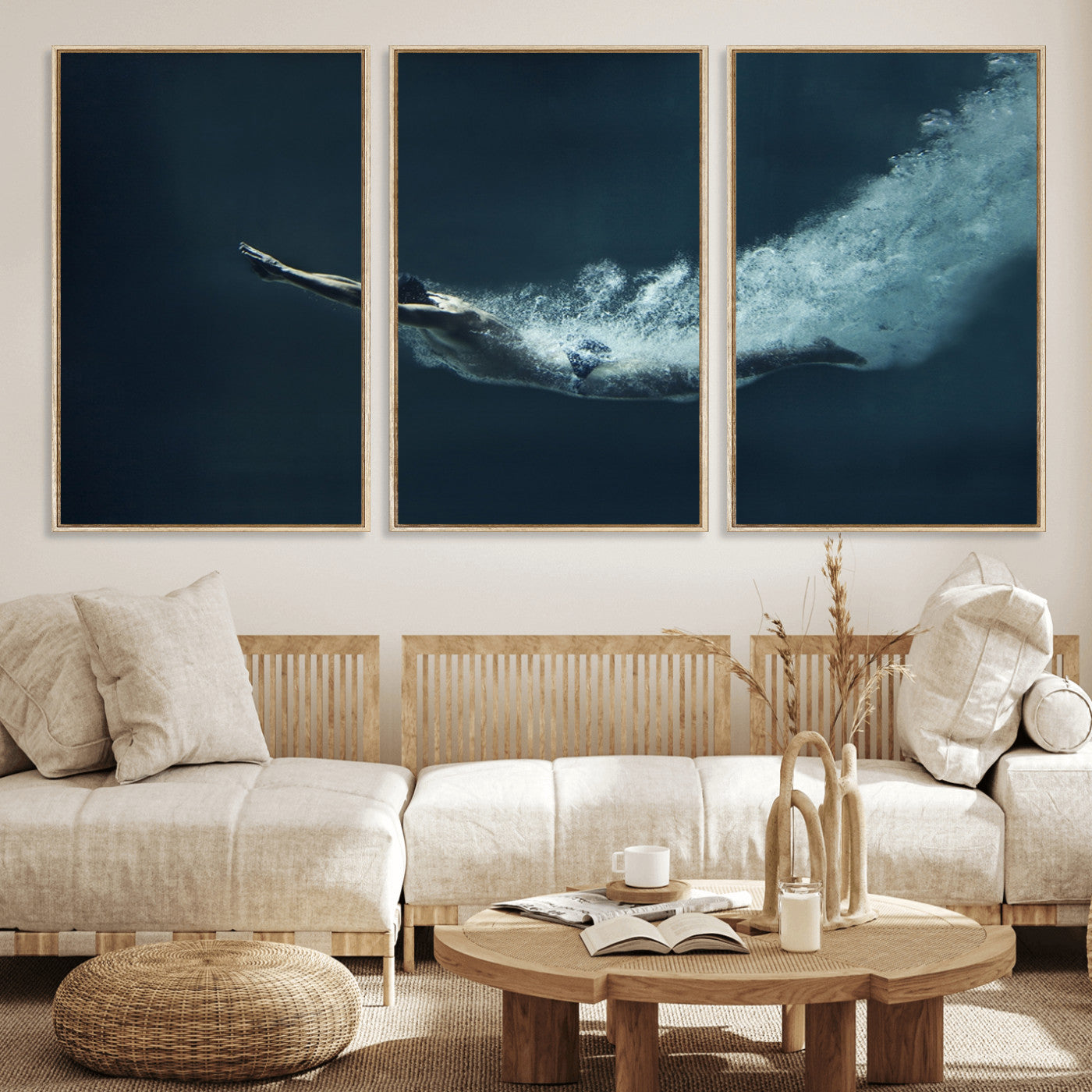 48463-MGV-FC-60X30-3P_Natural-Swimmer Wall Art Canvas Print