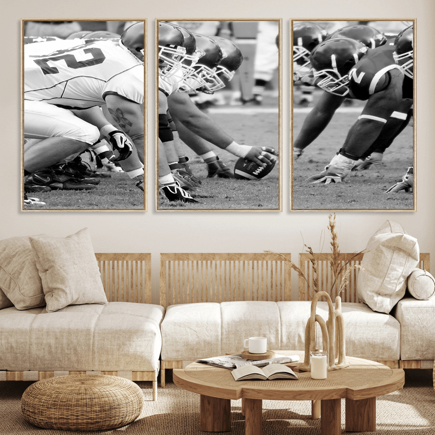 97432-MGV-FC-60X30-3P_Natural-American Football Player Wall Art Canvas Print
