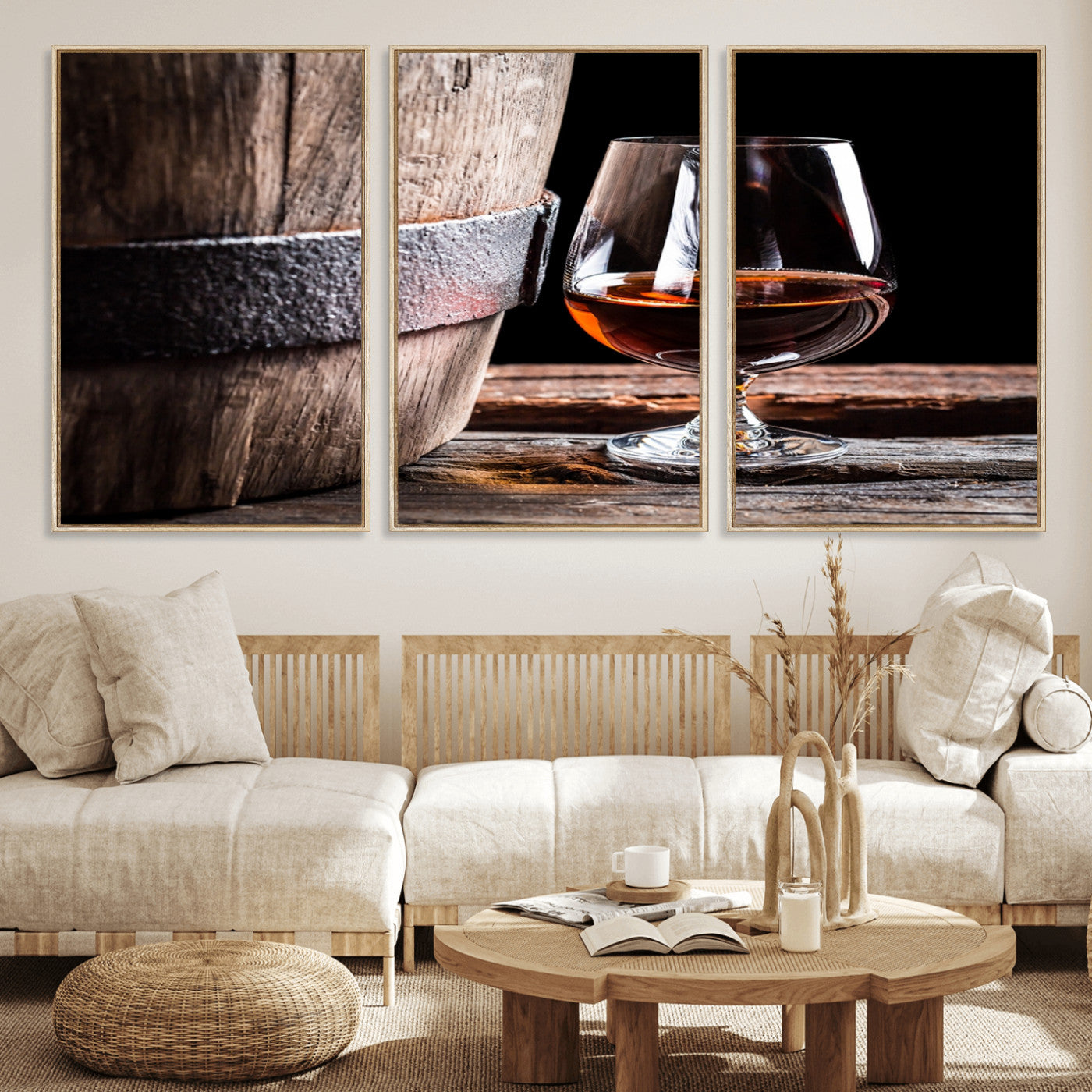 55599-MGV-FC-60X30-3P_Natural-Scots Whiskey Wall Art Canvas Print