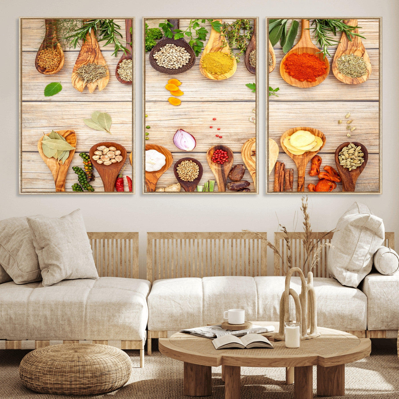 29667-MGV-FC-60X30-3P_Natural-Kitchen Spice on the Table Wall Art, Kitchen Spice Wall Art Canvas Print