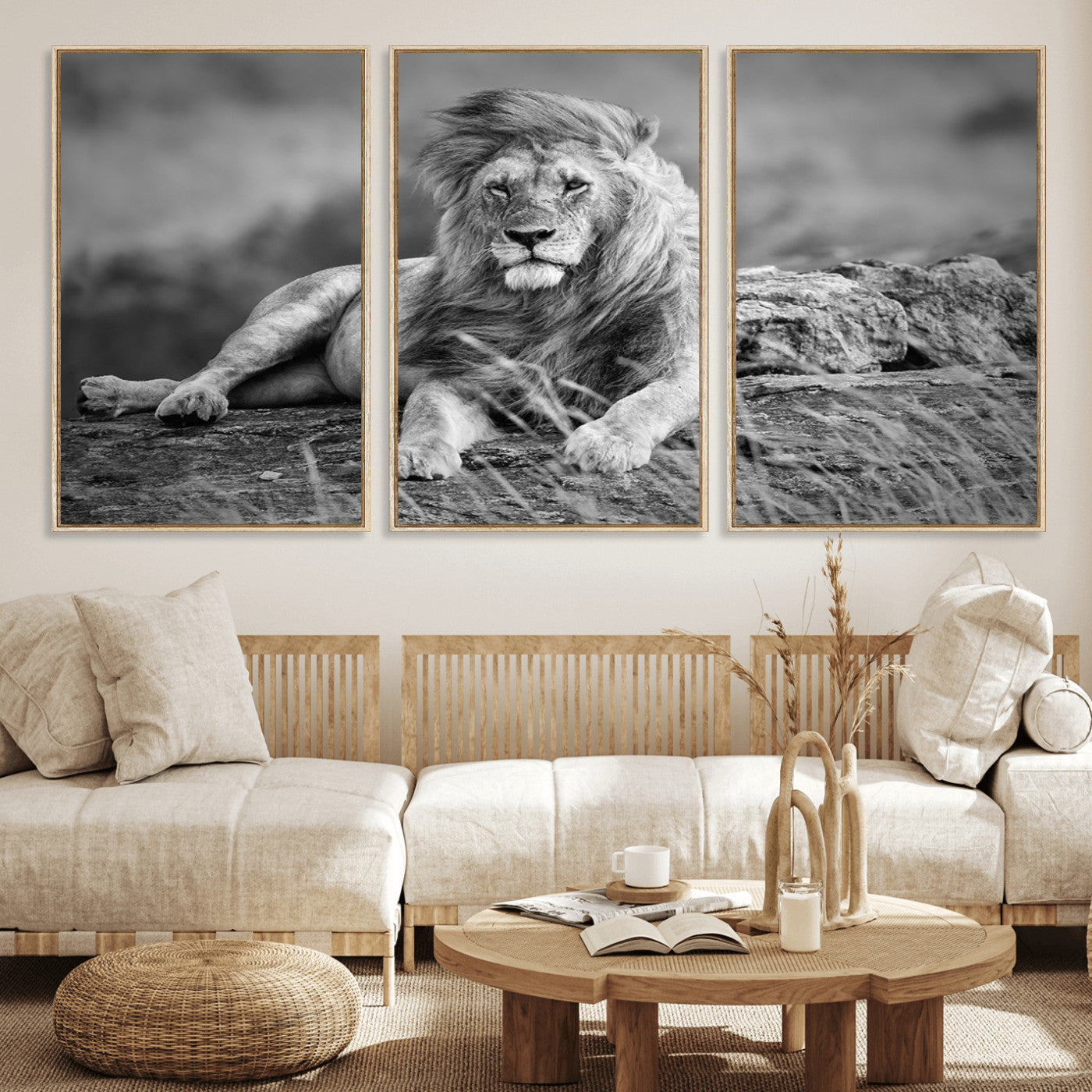 -King of Forest Lion Wall Art Canvas Print
