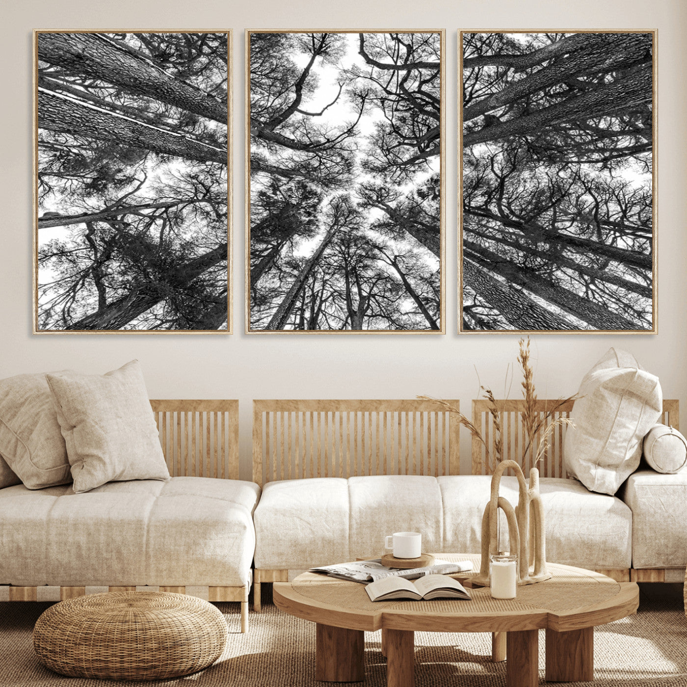 33934-MGV-FC-60X30-3P_Natural-Trees Contemporary Art Canvas Print
