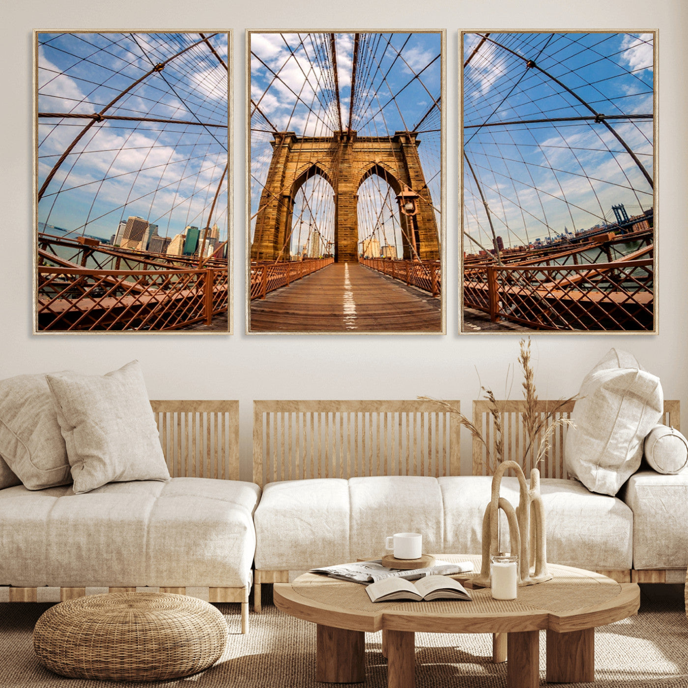 -Brooklyn Bridge Manhattan Wall Art Canvas Print
