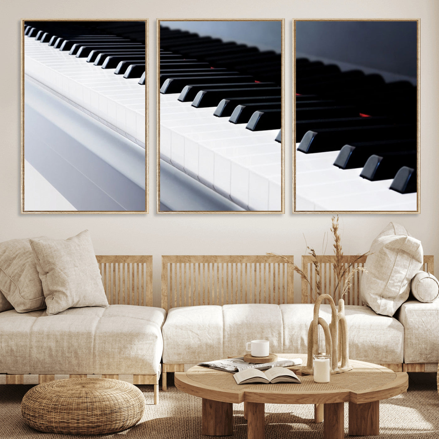 73351-MGV-FC-60X30-3P_Natural-Piano Artwork Canvas Wall Art Print