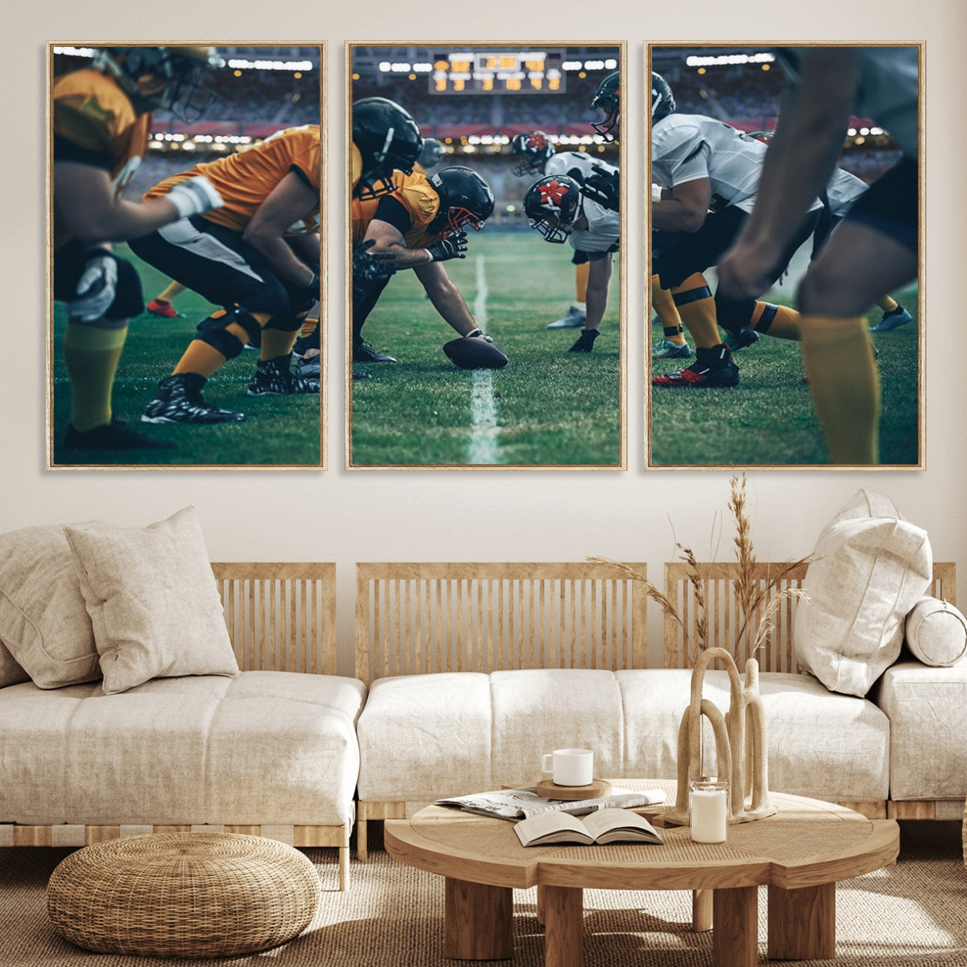 -American Football Playing Wall Art Canvas Print
