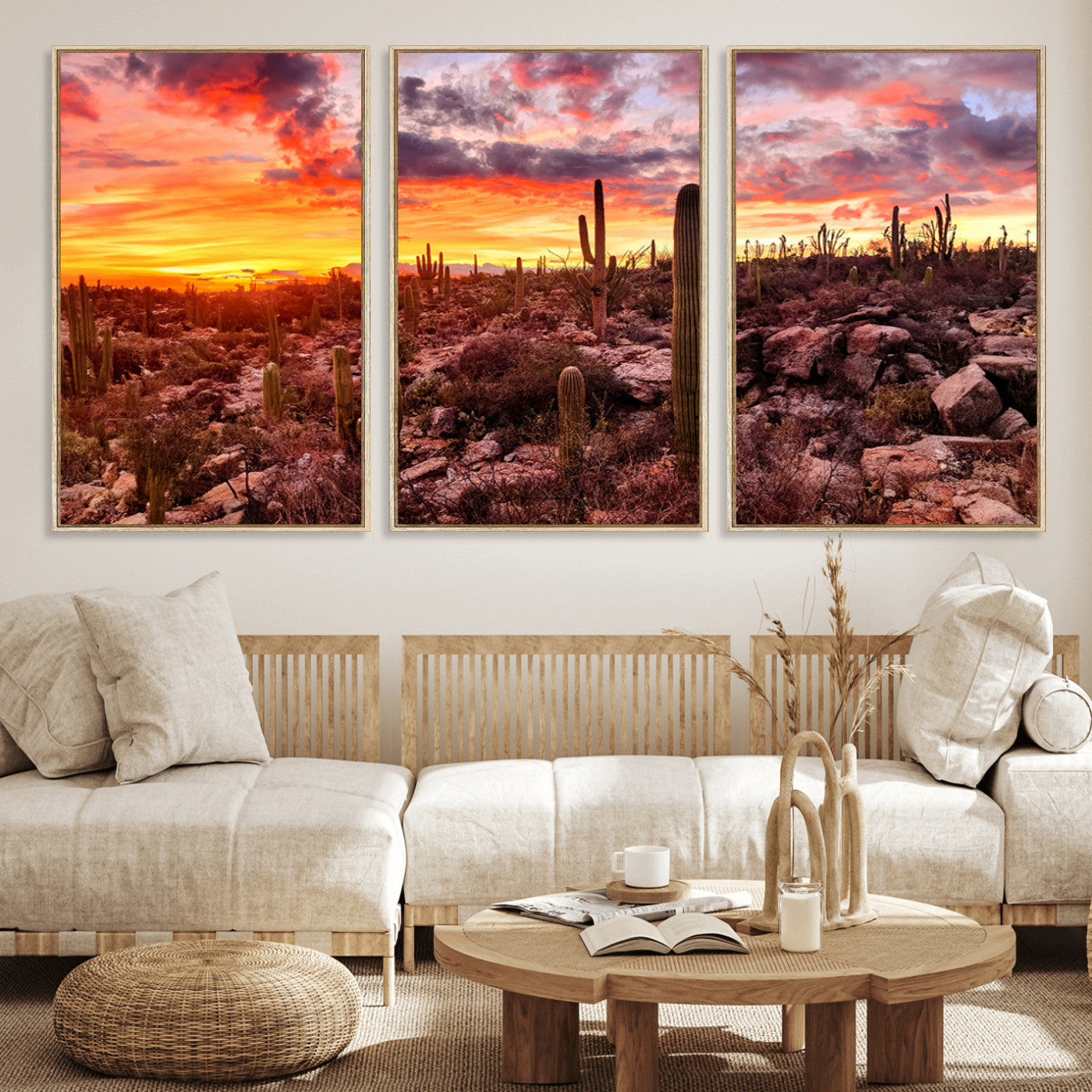 18067-MGV-FC-60X30-3P_Natural-Arizona Desert Print, Western Cowboy Wall Art Print