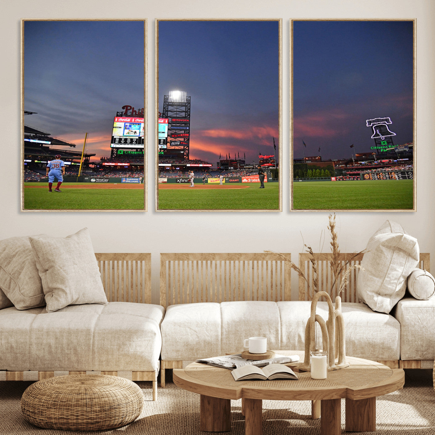 22594-MGV-FC-60X30-3P_Natural-Philadelphia Phillies Baseball Print - Philadelphia Citizens Bank Park Stadium Wall Art, Phillies