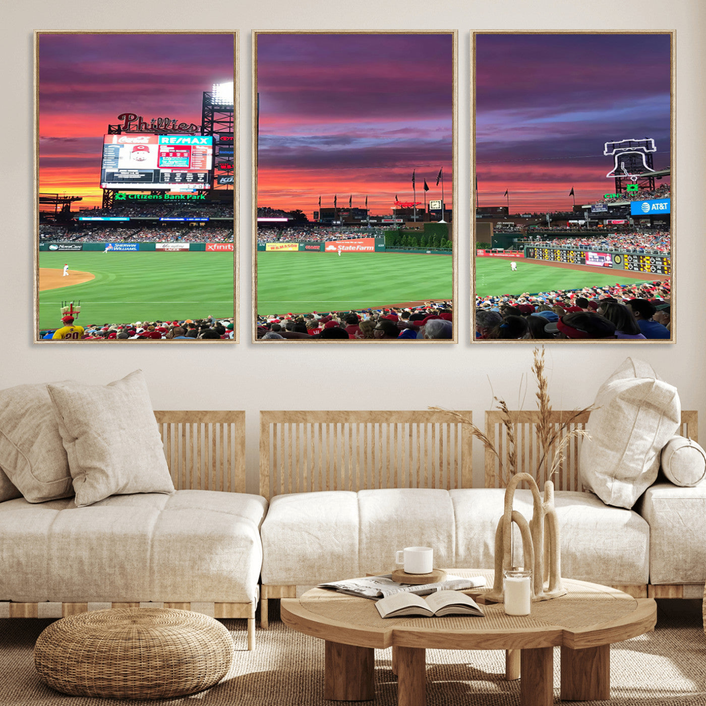 -Philadelphia Phillies Baseball Team Print - Philadelphia Citizens Bank Park Stadium Wall Art Canvas