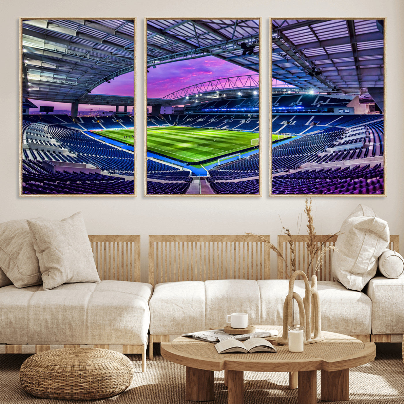 10851-MGV-FC-60X30-3P_Natural-FC Porto Soccer Team Print Canvas- Dragon Stadium Wall Art Canvas Print