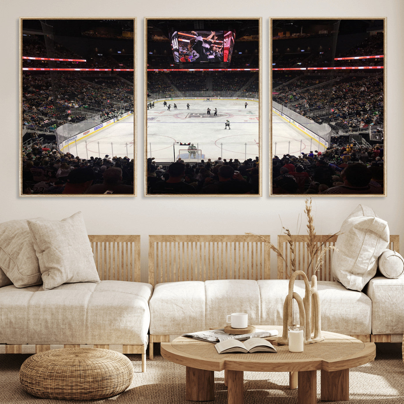 14802-MGV-FC-60X30-3P_Natural-T Mobile Arena Paradise Nevada Vegas Golden Knights Ice Hockey Stadium Canvas Print Wall Art