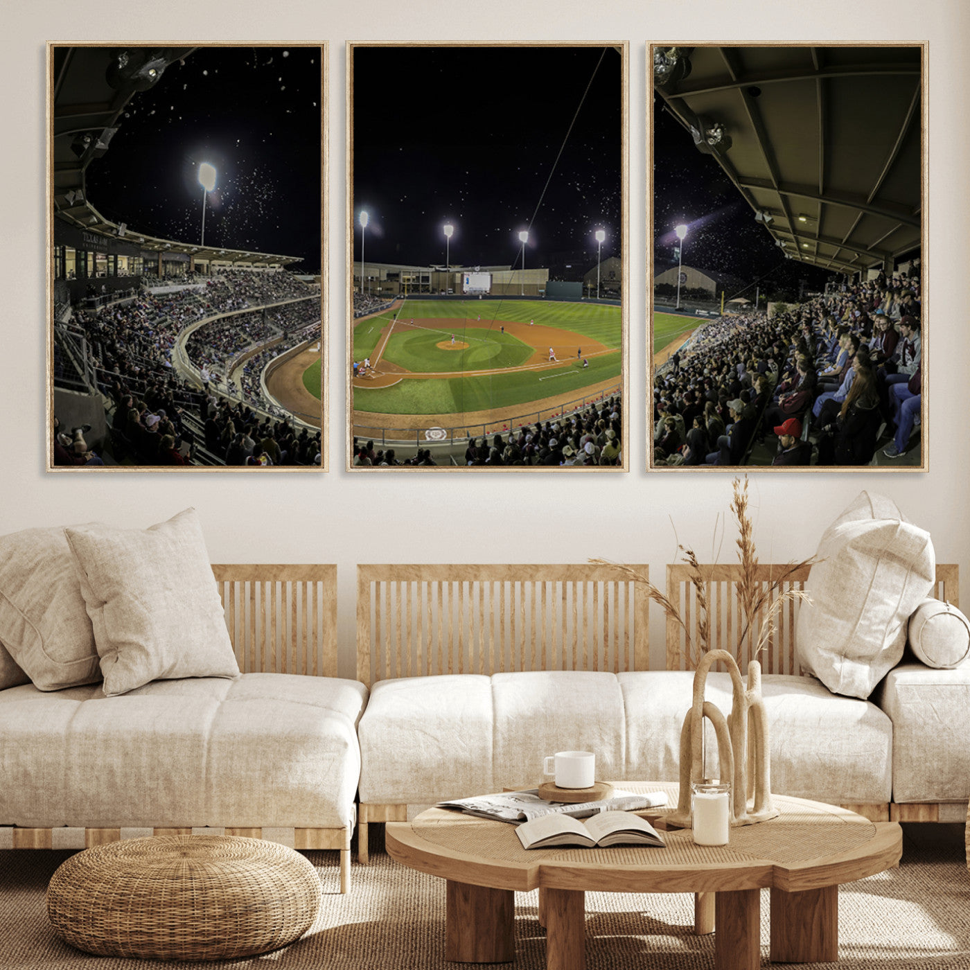 10262-MGV-FC-60X30-3P_Natural-Olsen Field at Blue Bell Park - Texas A&M Aggies Baseball Stadium Wall Art Canvas Print