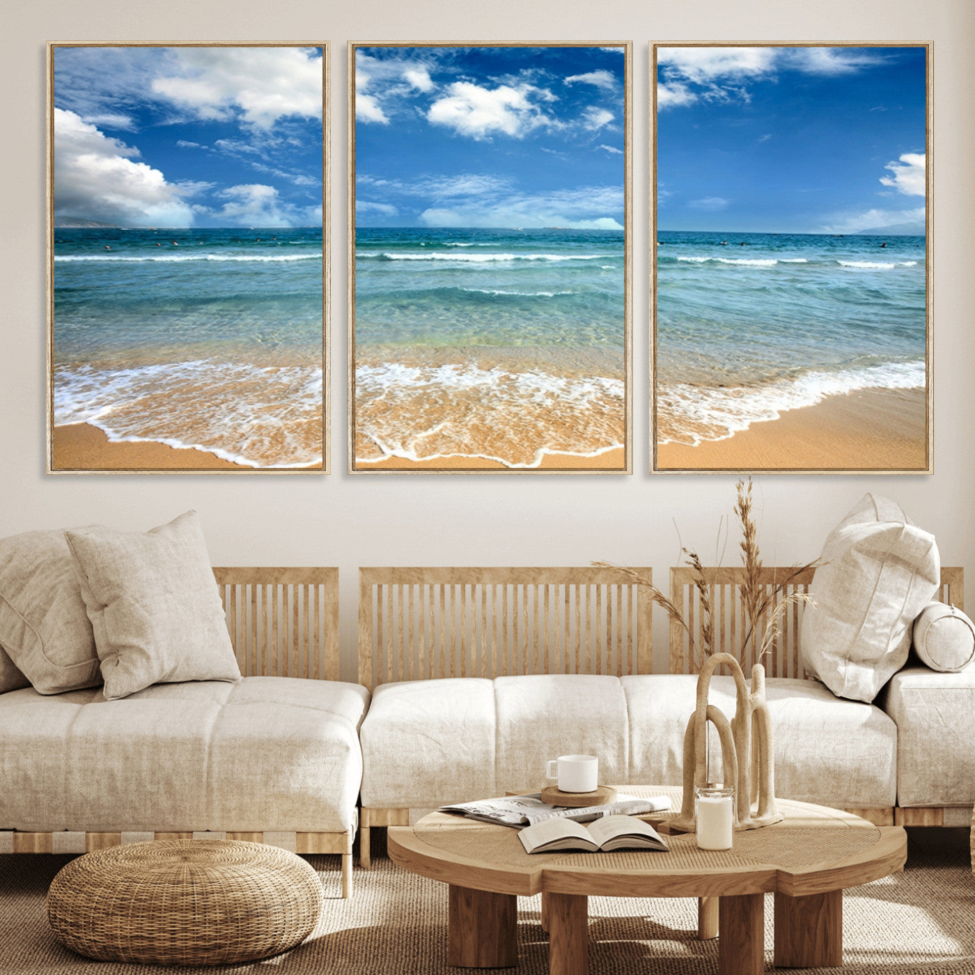 78859-MGV-FC-60X30-3P_Natural-Sea View From the Beach Canvas Print