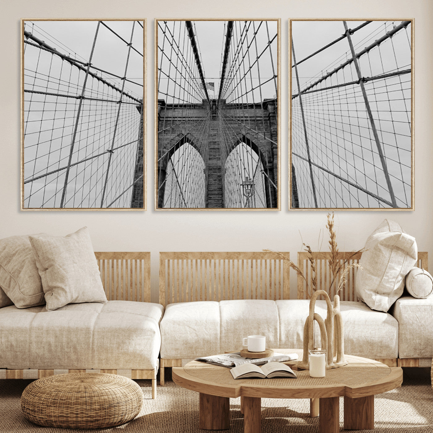 -Large Brooklyn Bridge Wall Art Canvas Print