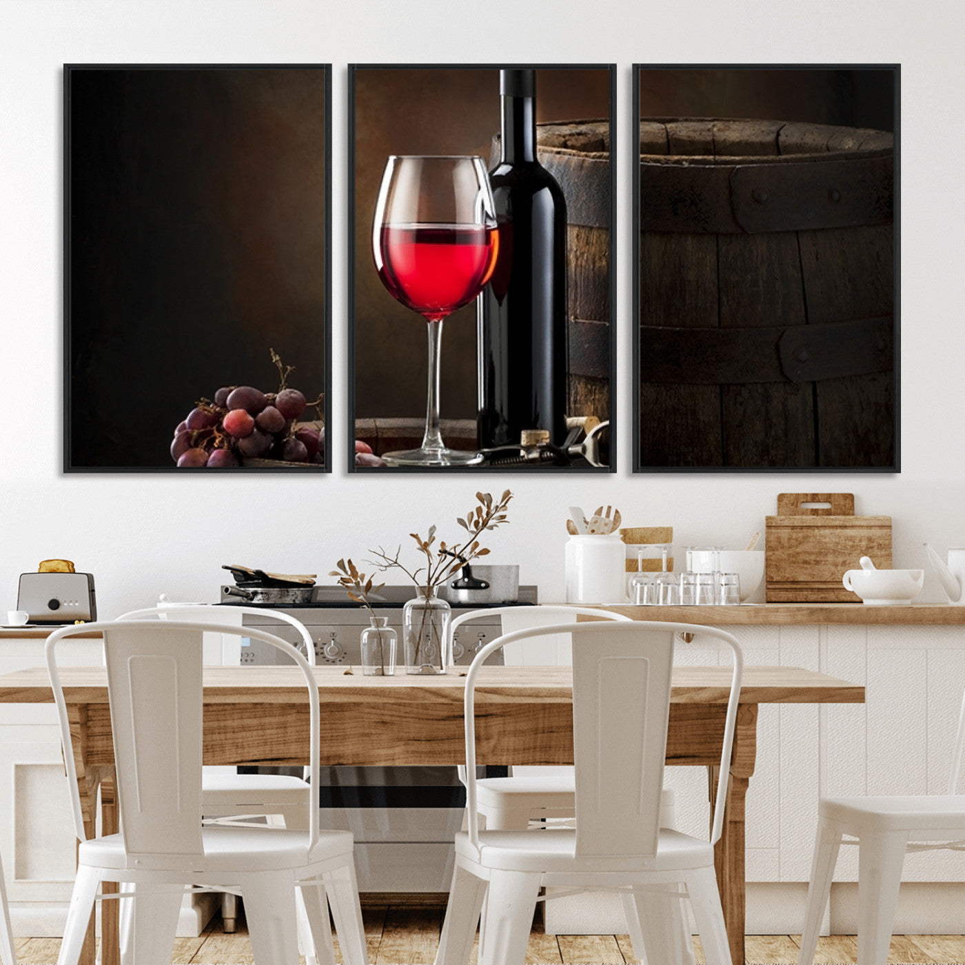 -Red Wine and Bottle Canvas Print