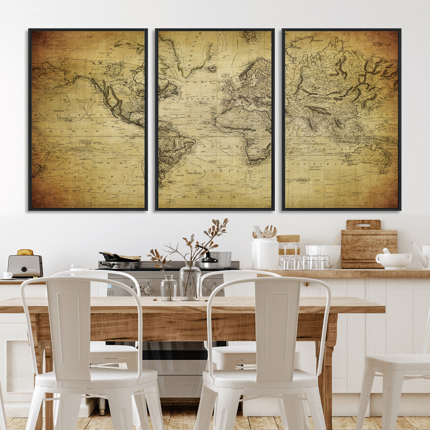 -Push Pin World Map Canvas Print – Travel Tracker Wall Art for Couples, Perfect Anniversary Gift for Home or Office Decor
