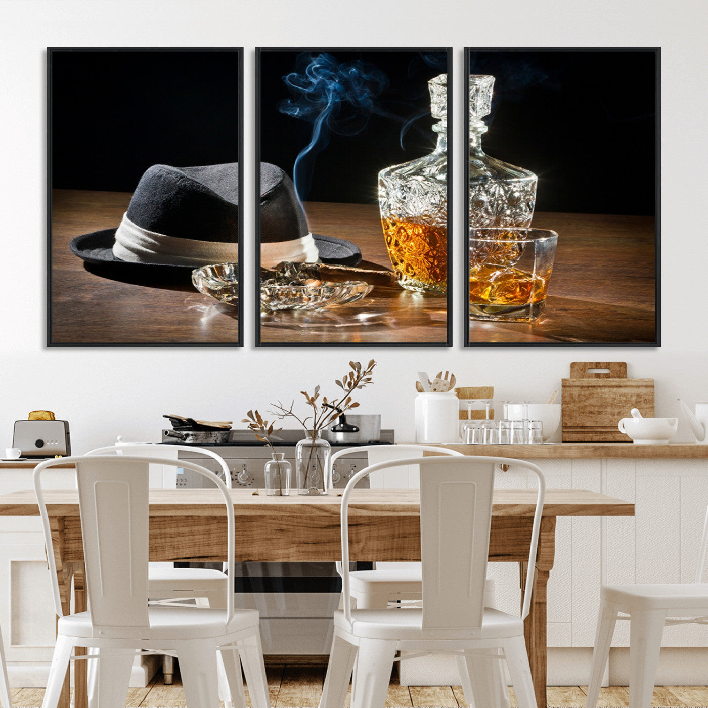 14629-MGV-FC-60X30-3P-Extra Large Bourbon Decor Whiskey Wall Art Canvas Print