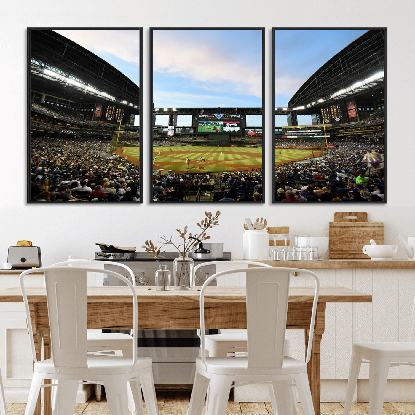 92672-MGV-CV-36X24-Arizona Diamondbacks Team Print - Phoenix Chase Field Stadium Wall Art Canvas Print