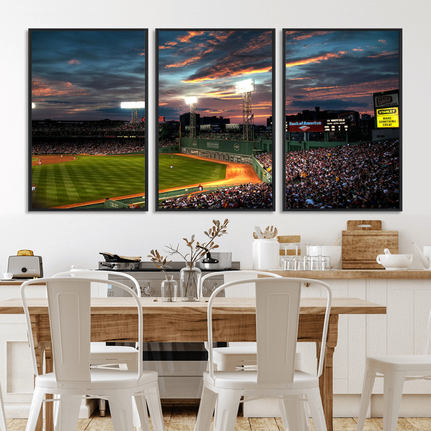 66781-MGV-FC-60X30-3P_Black-Fenway Park Wall Art Canvas Print | Large Baseball Stadium Canvas Print for Boston Red Sox Fans |