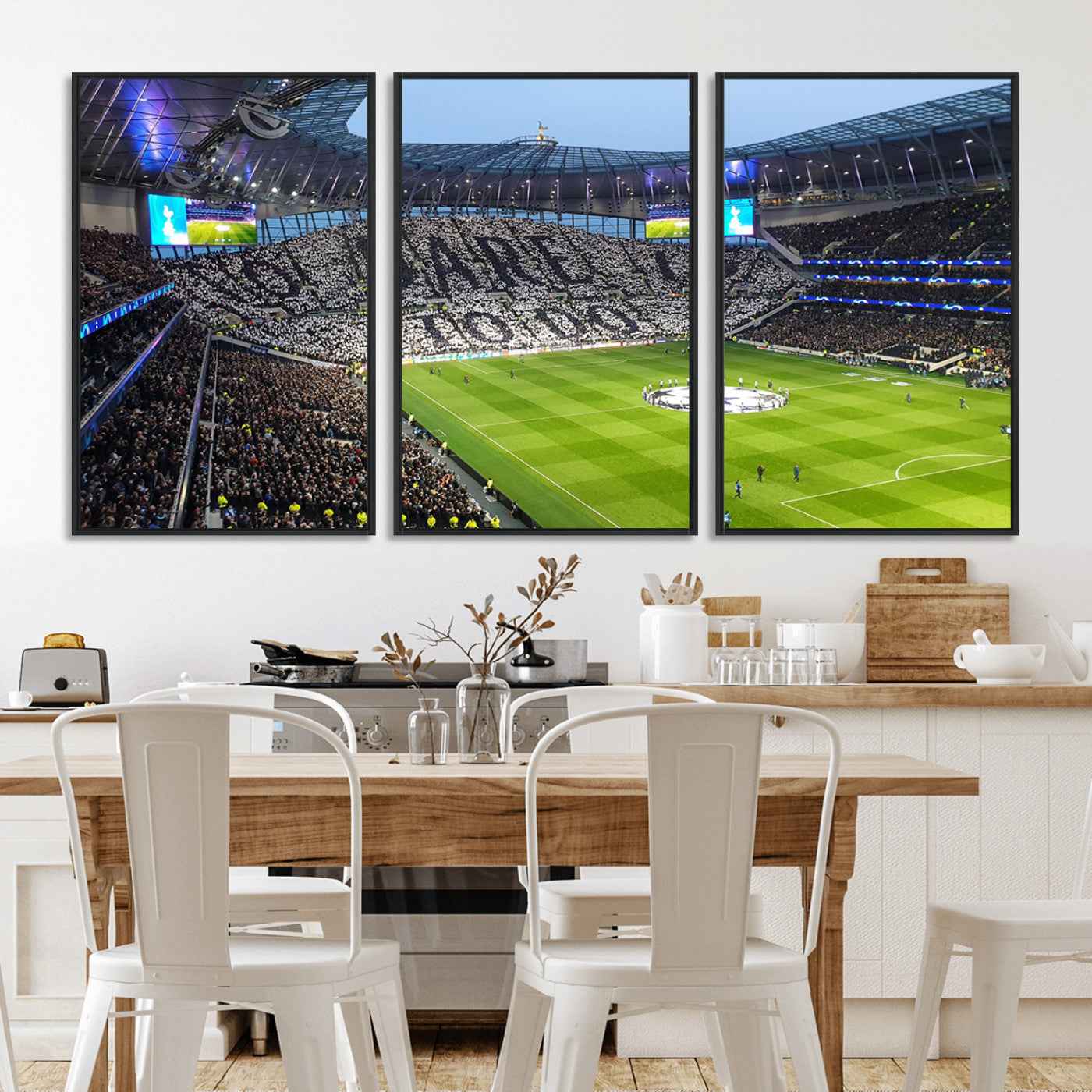 -Tottenham Hotspur Stadium Canvas Print, Match Day Triple Canvas Wall Art - Premier League Football