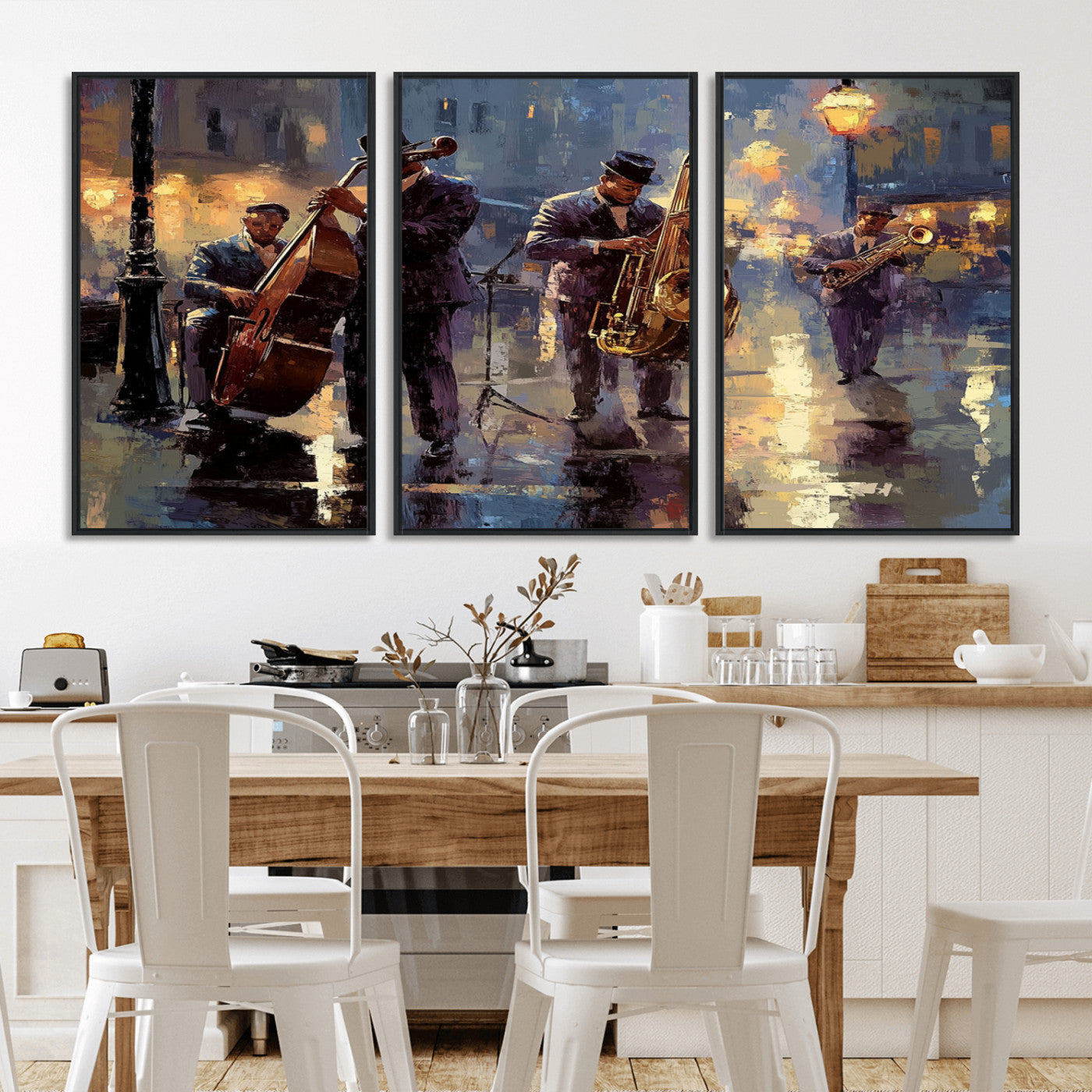 79232-MGV-CV-36X24-Afro Abstract Jazz Music Canvas Print - African American Wall Art - Colorful Framed Afro Abstract