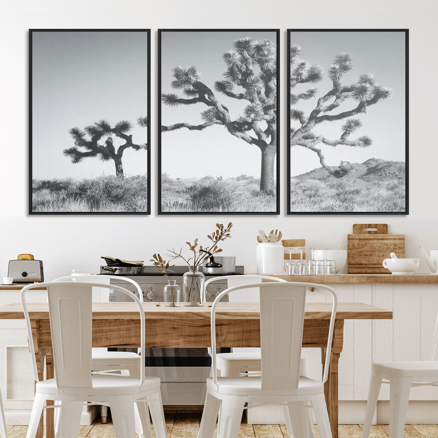 -Calm Earthy Aesthetic Wall Art Canvas Print, Framed Arid Terrain Decor Art Picture Print, Joshua Tree Perfect Rustic Minimalist Decor Artwork
