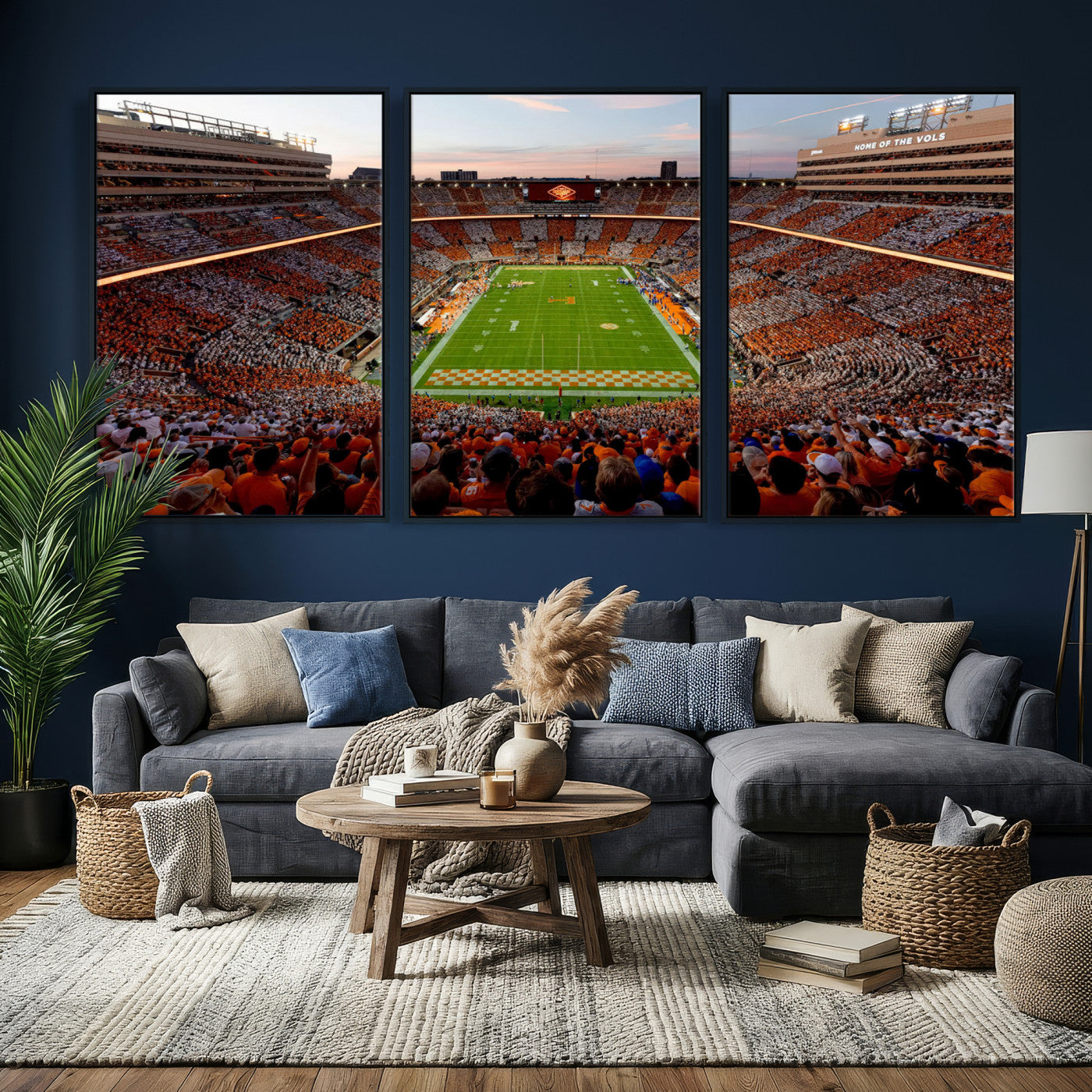 37160229-MGV-CV-36X24 - Tennessee Neyland Stadium Wall Art, Sports Arena Canvas Print, Panoramic Stadium Canvas Artwork for Home, Office