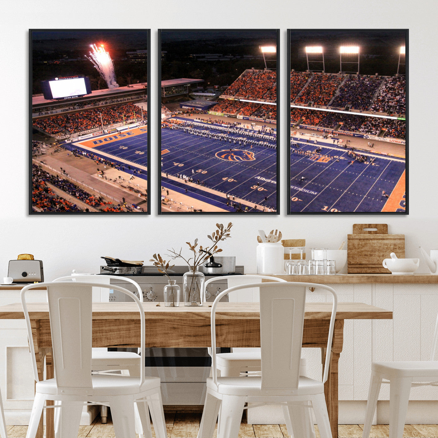 BS1001S-MGV-FC-60X30-3P - Boise State Broncos Albertsons Stadium Wall Art Canvas Print