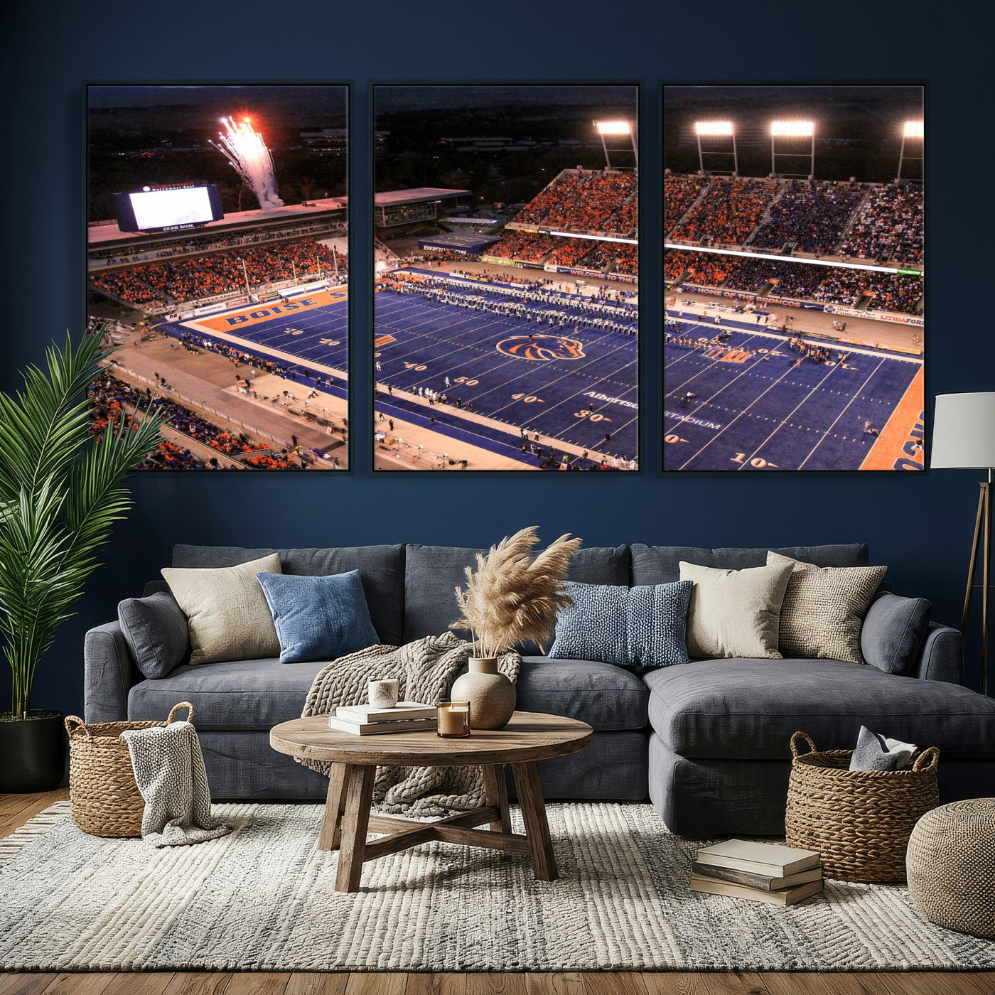 58849575-MGV-CV-36X24 - Boise State Stadium Large Wall Art Canvas Print for Living Room Office Wall Decor