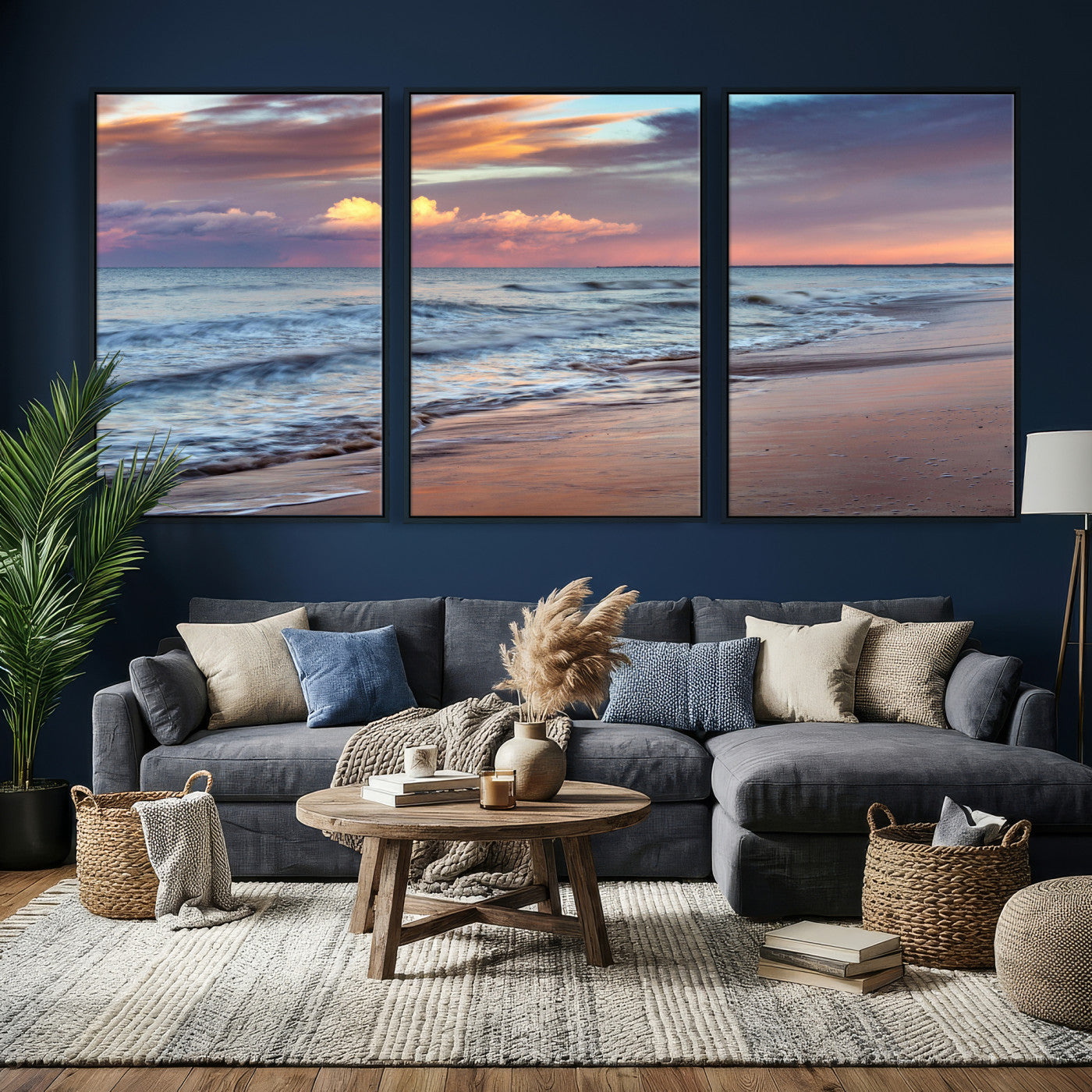 67765254-MGV-CV-36X24 - Ocean Sunset Wall Art Canvas Print – Coastal Beach Photography Artwork Print for Living Room, Bedroom, and Relaxing Home Decor