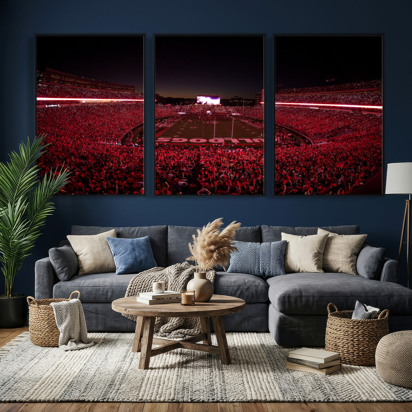 76277124-MGV-CV-36X24 - Sanford Stadium Wall Art Canvas Print – Georgia Bulldogs Football Artwork Print for Home, Office, and Sports Room Decor