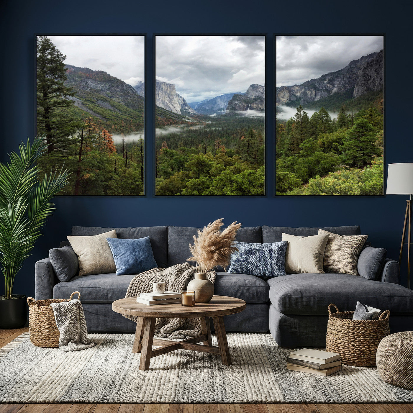 46168759-MGV-CV-36X24 - Yosemite Valley Wall Art Canvas Print, El Capitan Mountain Landscape Nature Wall Decor