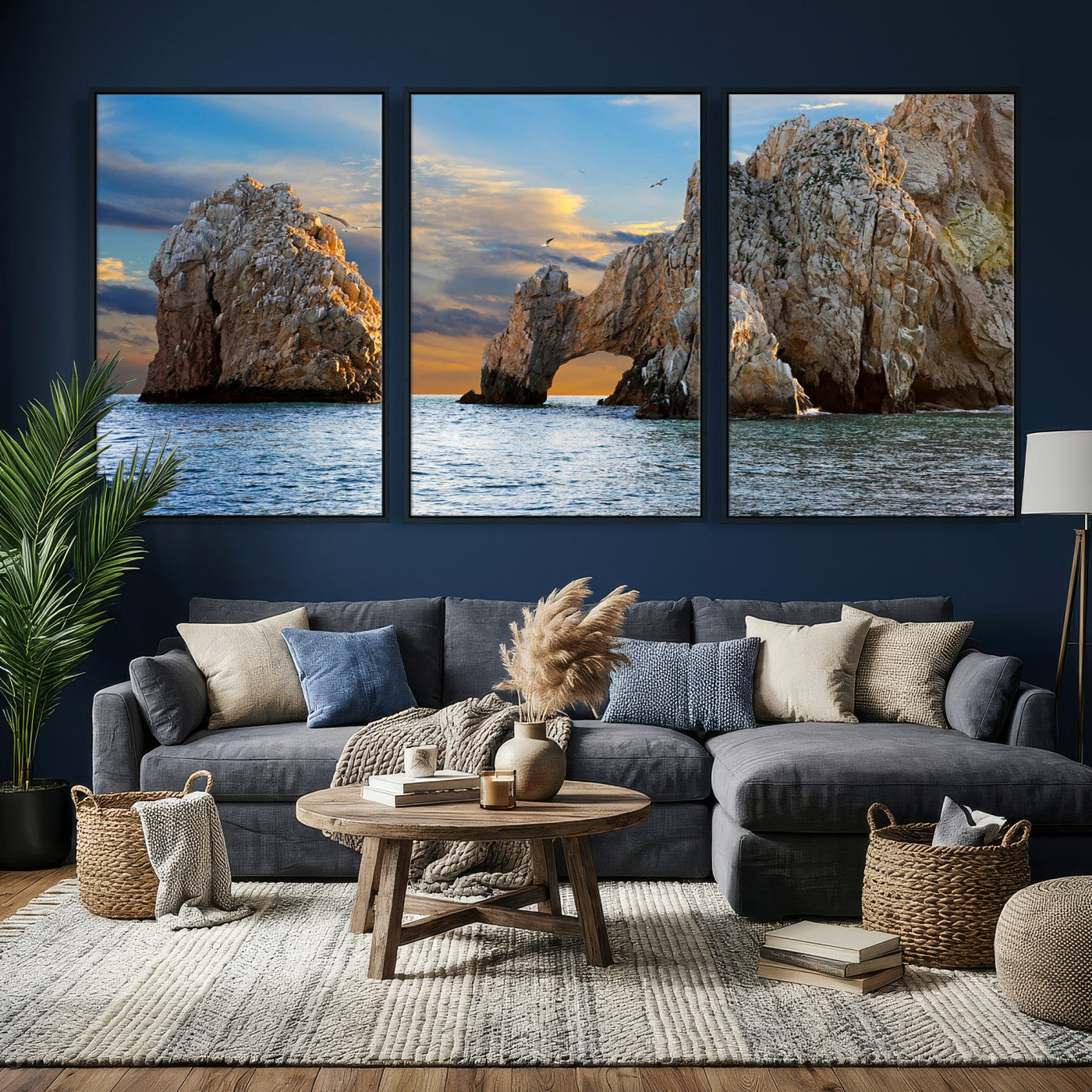 63505689-MGV-CV-36X24 - El Arco Cabo San Lucas Ocean Arch Wall Art Canvas Print, Baja California Rock Arch Seascape Canvas Print, Mexico Coastal Landmark Scenic Art Printing